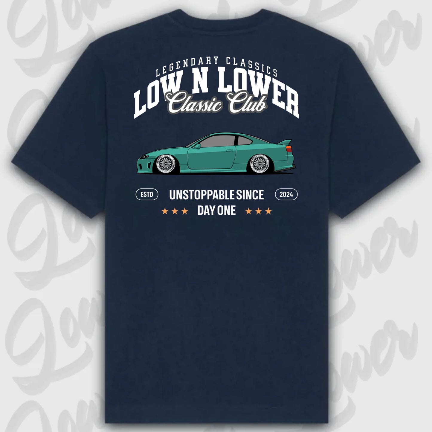 T-Shirt Tuning Cars, Personalisiert Blau Rückseite, VW, B
