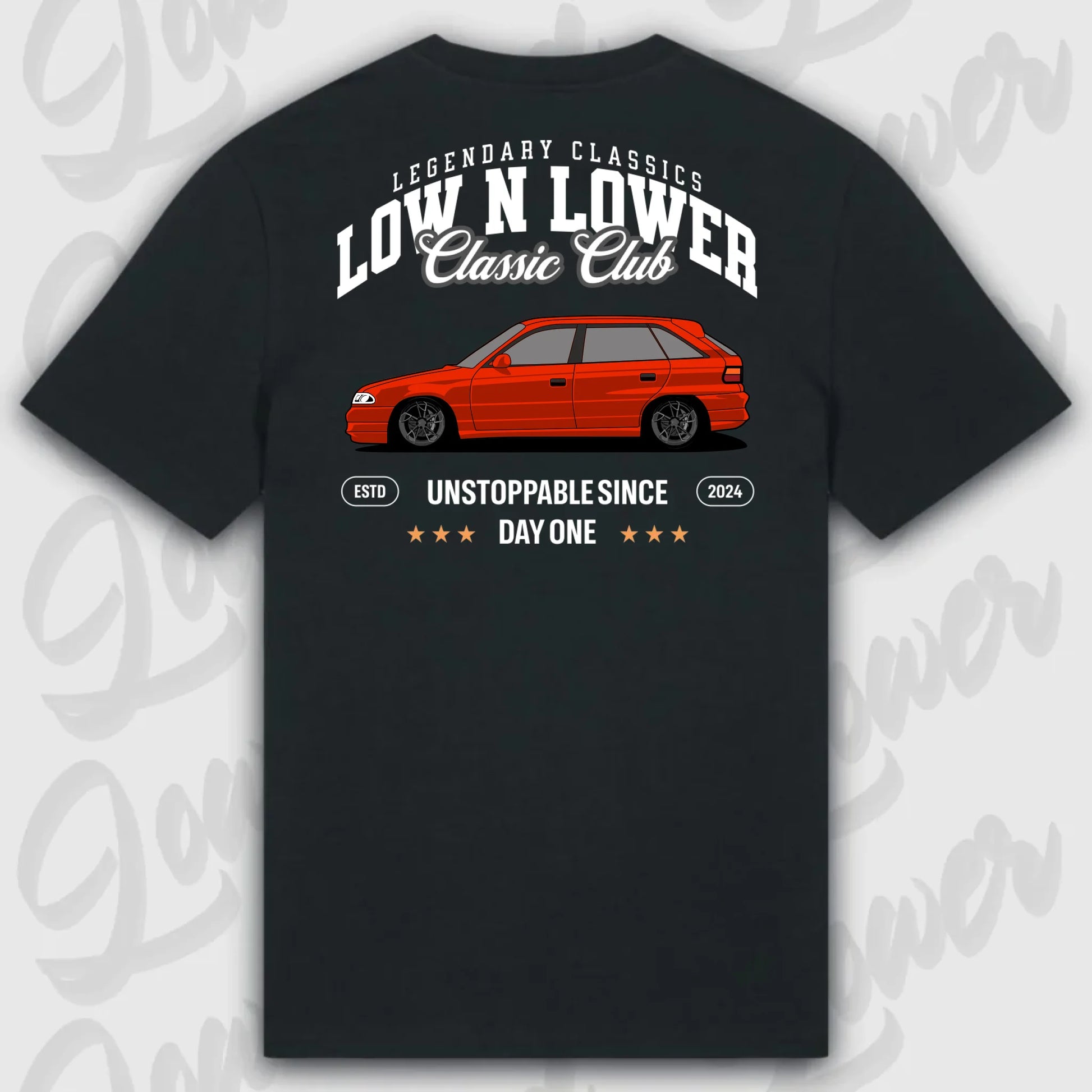 T-Shirt Tuning Cars, Personalisiert Schwarz Rückseite, VW, BMW, Audi, Mercedes, Autos