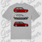 T-Shirt Tuning Cars, Personalisiert grau Rückseite, VW, B