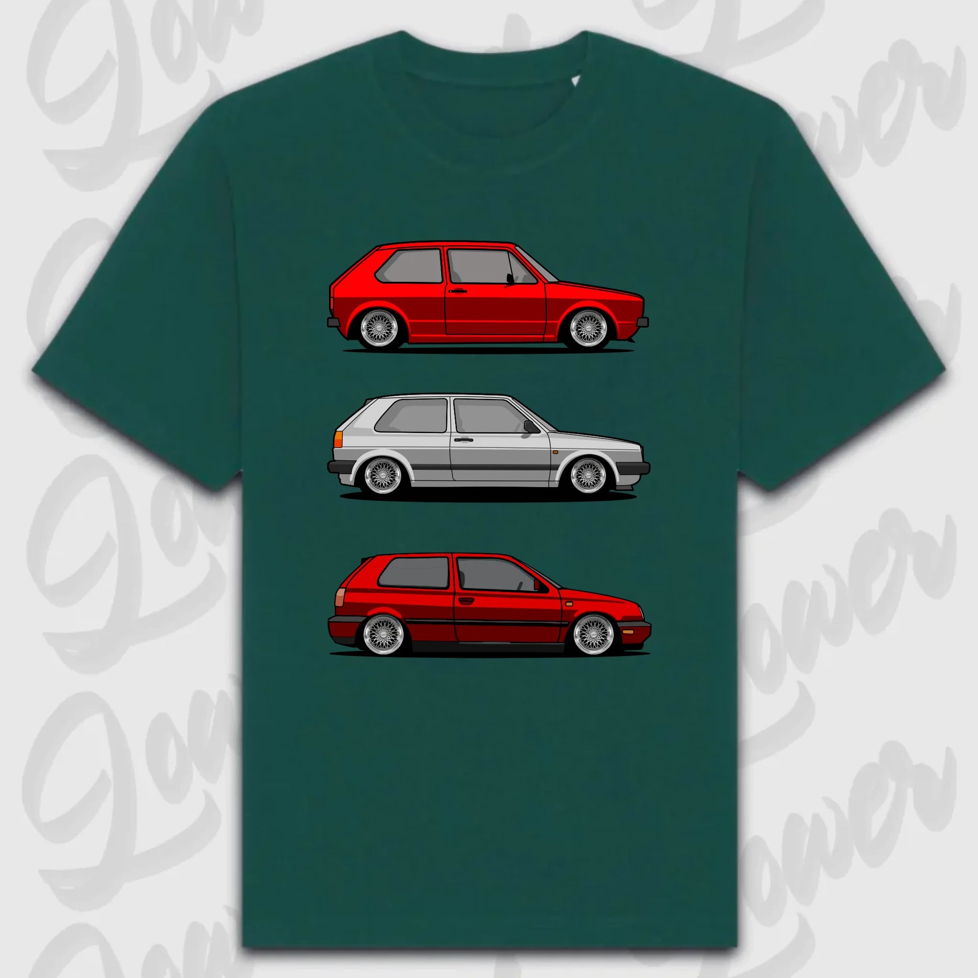 T-Shirt Personalisiert grün, VW, BMW, Mercedes, Audi