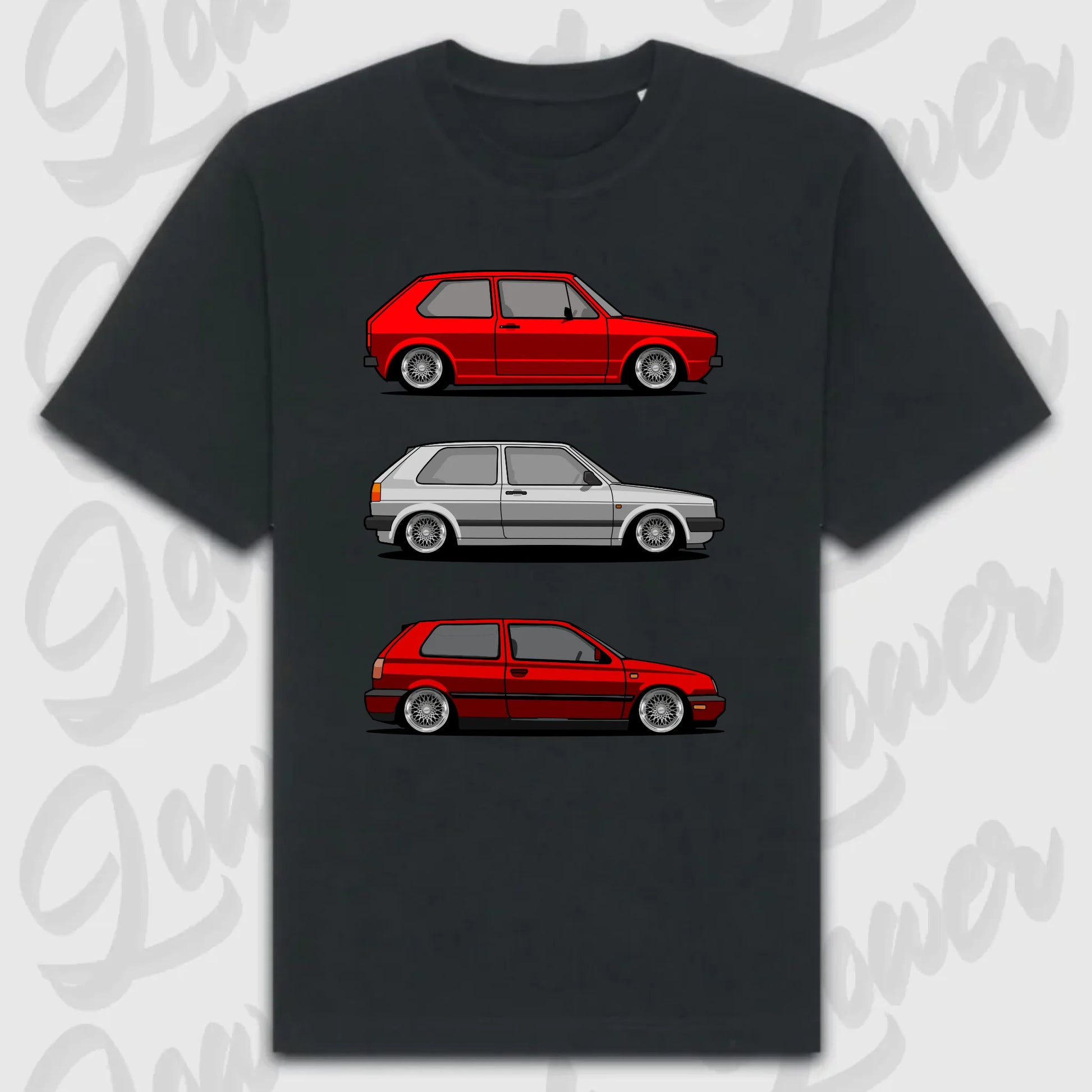 T-Shirt Personalisiert Schwarz, VW, BMW, Mercedes, Audi
