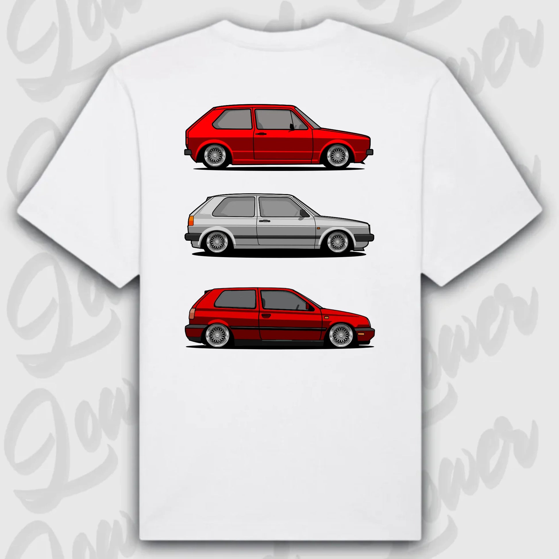 T-Shirt Personalisiert weiß, VW, BMW, Mercedes, Audi
