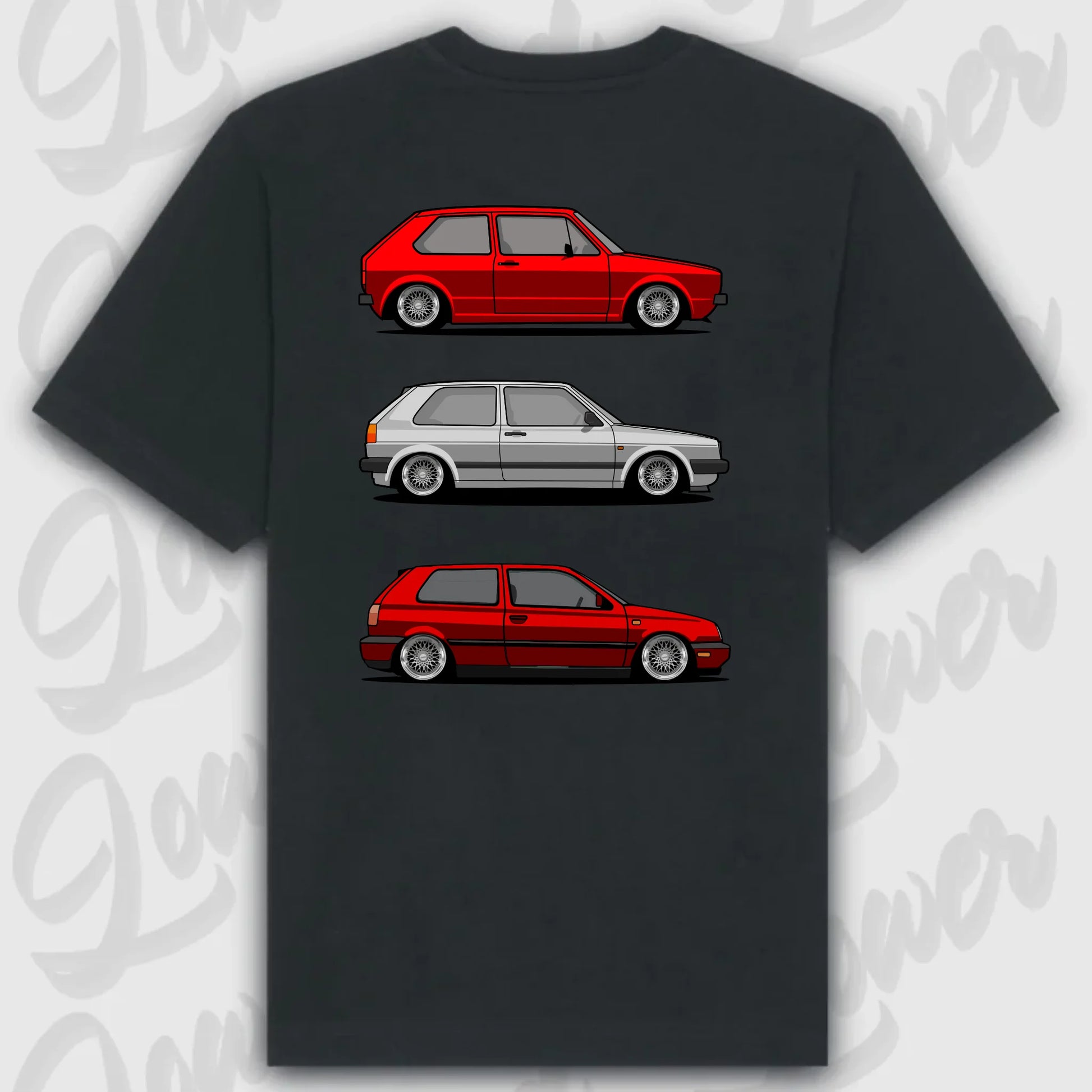 T-Shirt Personalisiert Schwarz, VW, BMW, Mercedes, Audi
