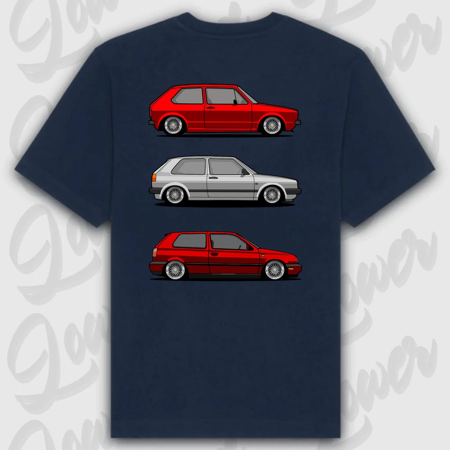 T-Shirt Personalisiert blau, VW, BMW, Mercedes, Audi