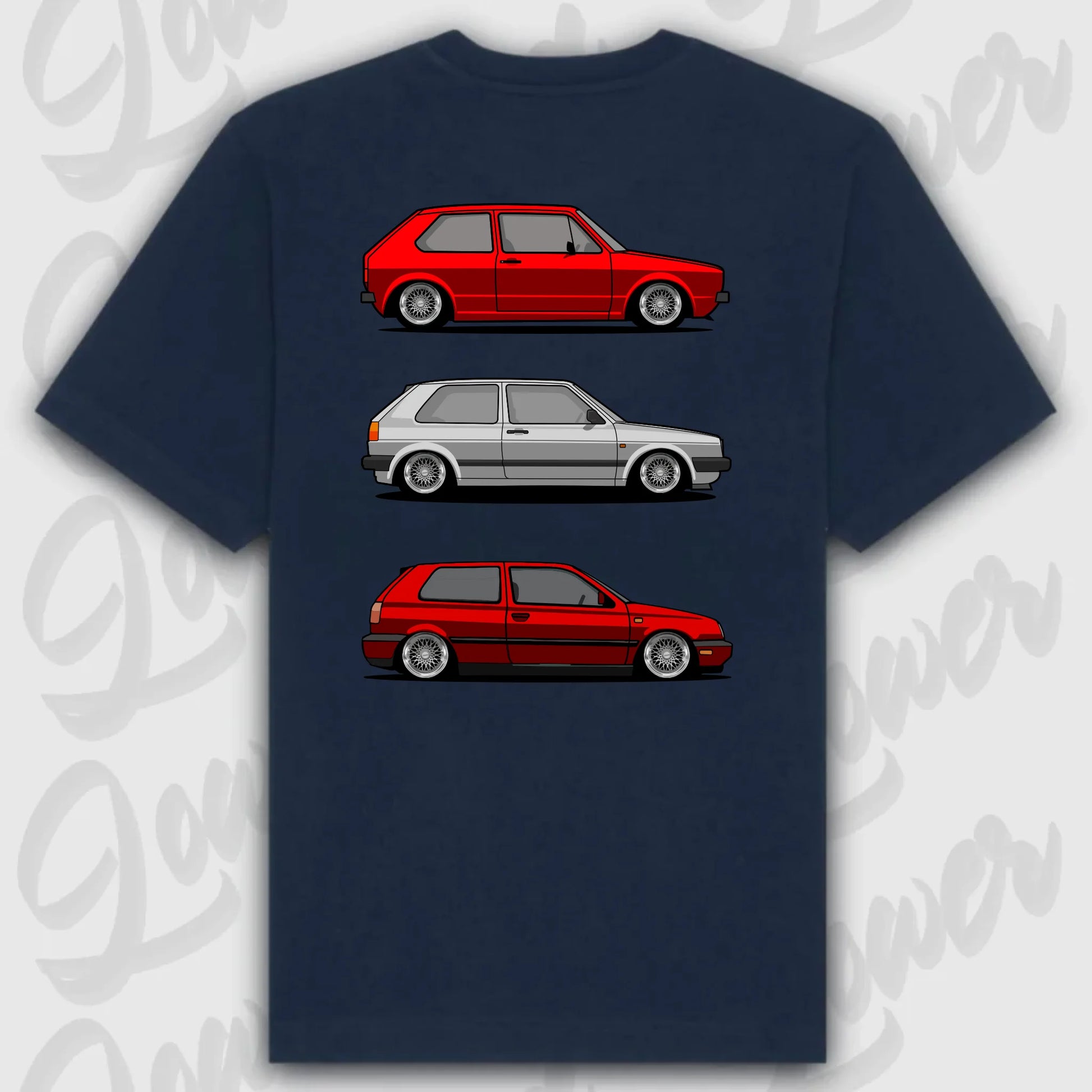 T-Shirt Personalisiert blau, VW, BMW, Mercedes, Audi