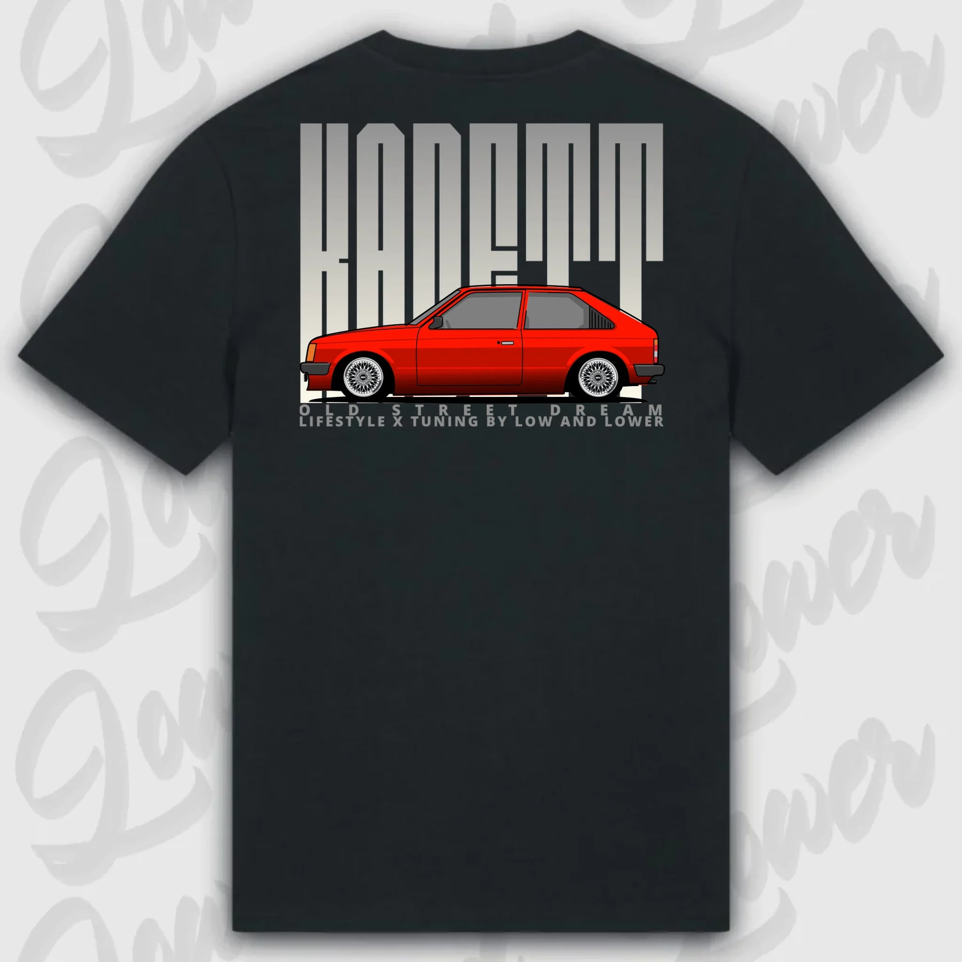 T-Shirt Tuning Cars, Personalisiert Schwarz Rückseite, VW, BMW, Audi, Mercedes, Autos