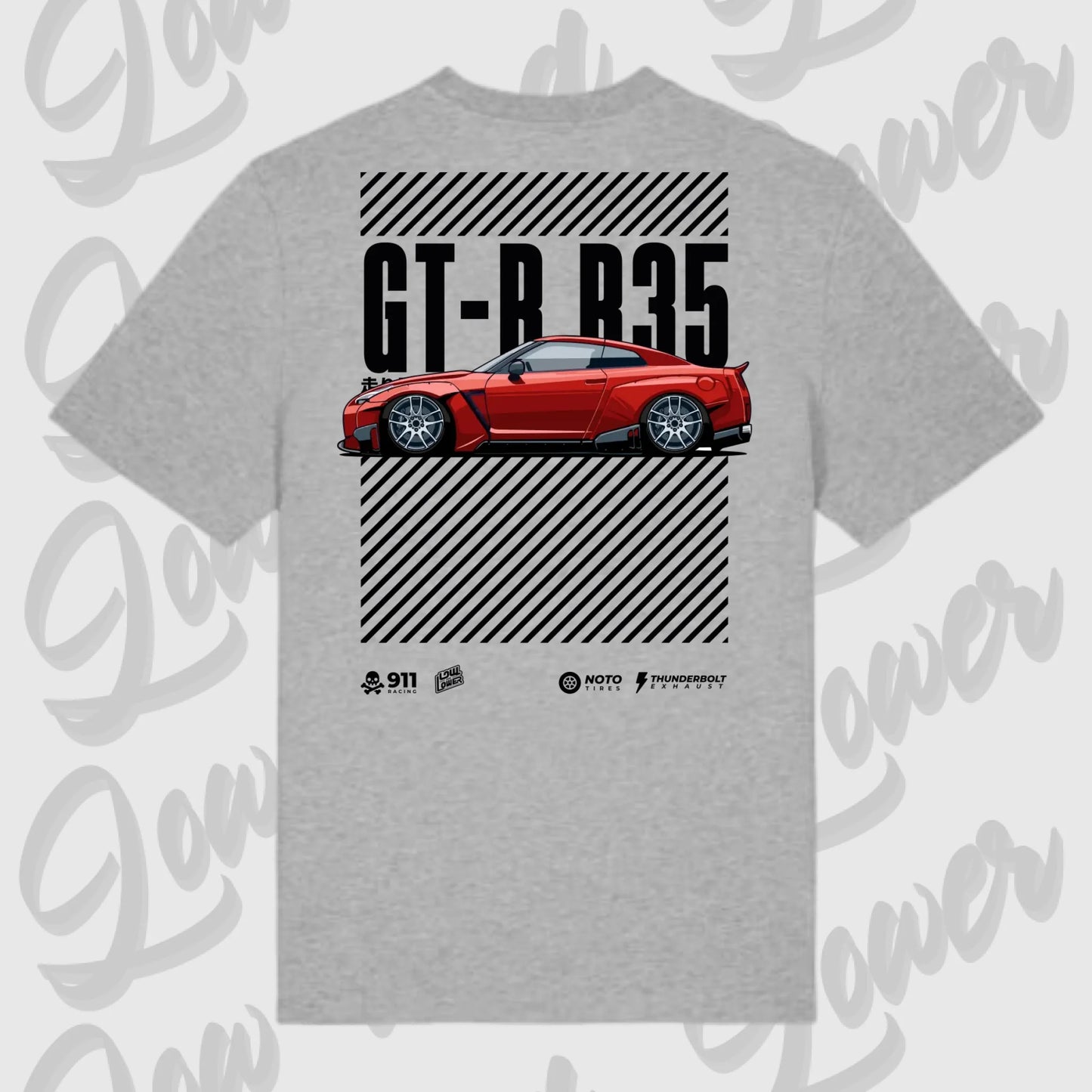 T-Shirt Tuning Cars, Personalisiert grau Rückseite, VW, B