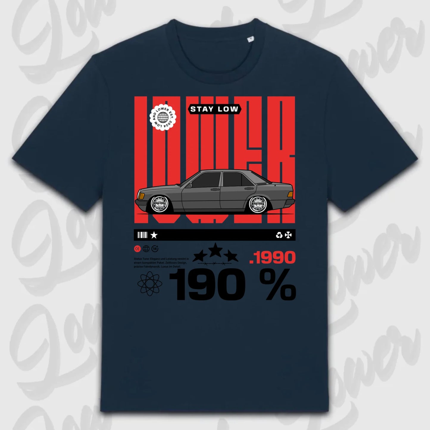 T-Shirt Tuning Cars, Personalisiert Blau, VW, BMW, Audi, Mercedes, Autos