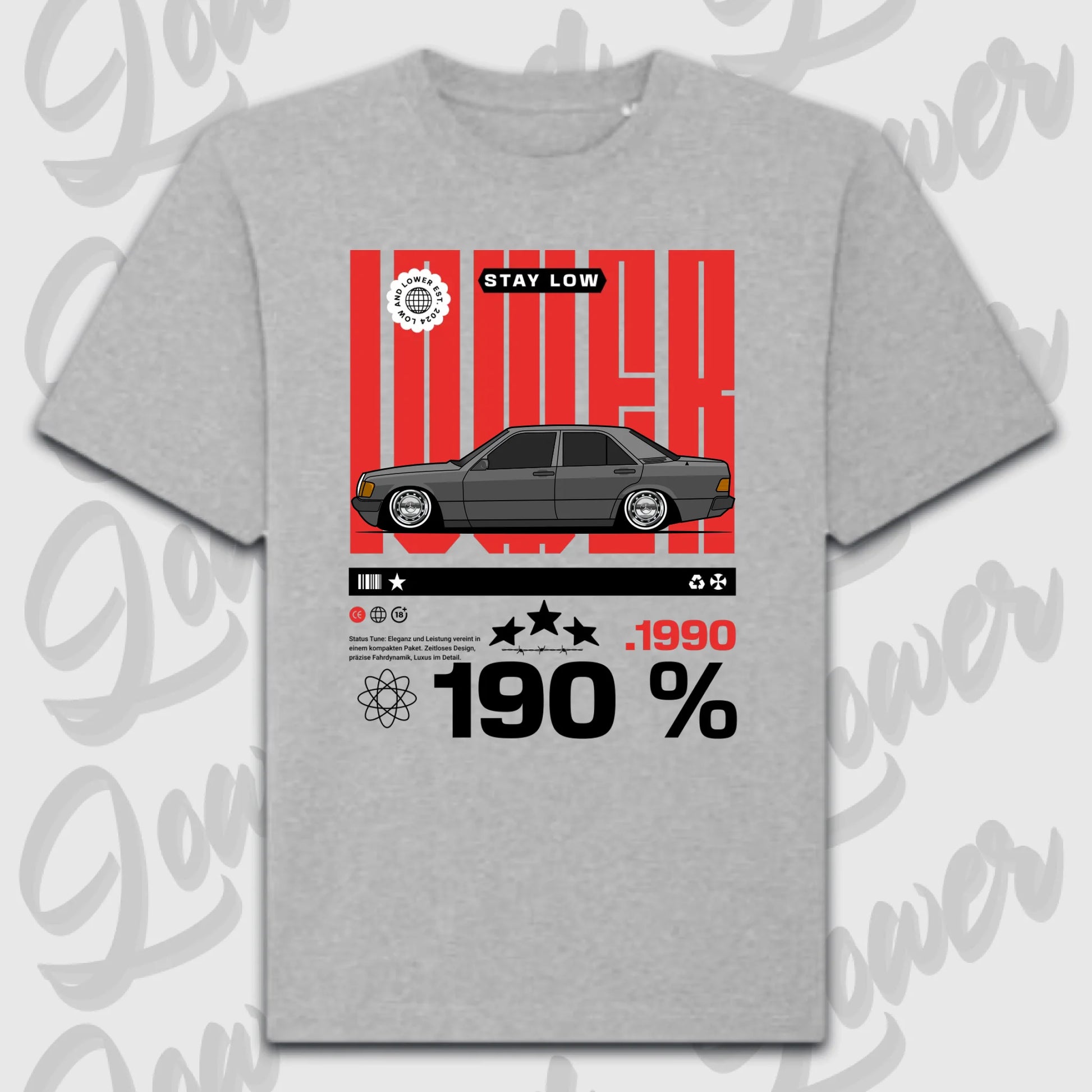 T-Shirt Personalisiert grau, VW, BMW, Mercedes, Audi