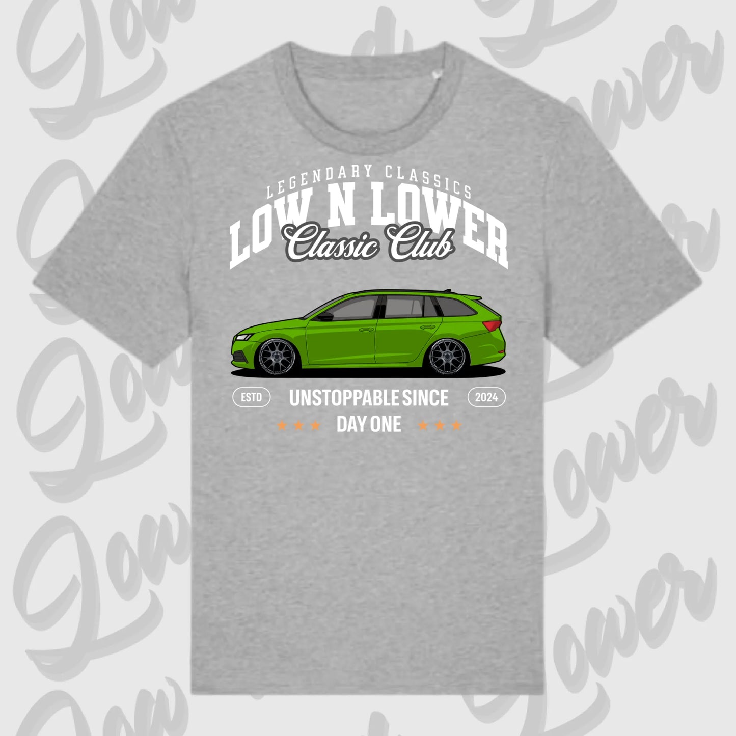 T-Shirt Tuning Cars, Personalisiert grau, VW, BMW, Audi, Mercedes, Autos