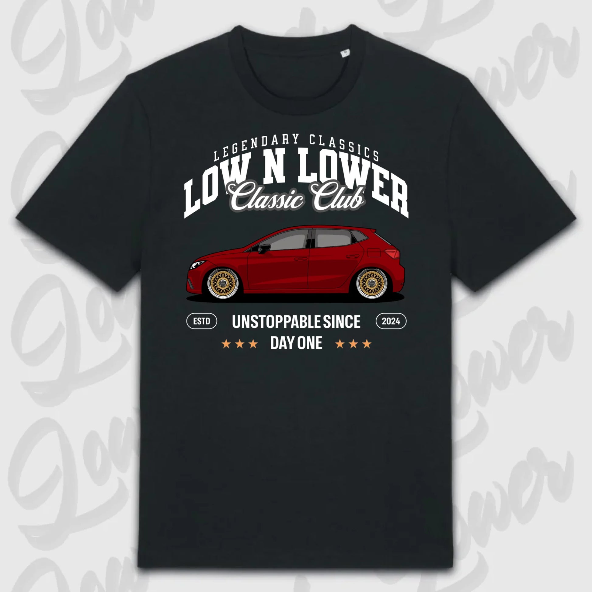 T-Shirt Tuning Cars, Personalisiert Schwarz, VW, BMW, Audi, Mercedes, Autos
