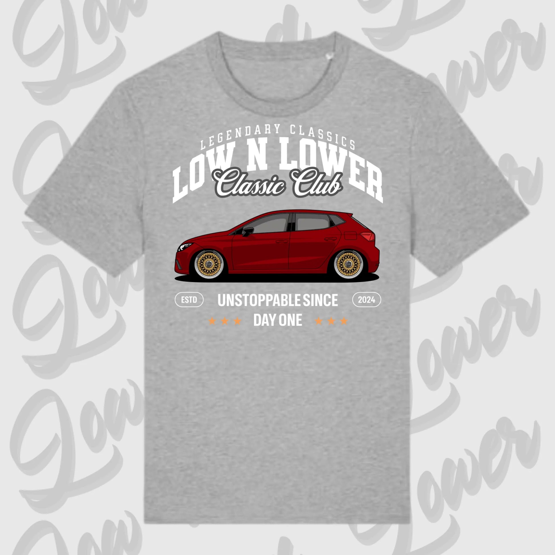 T-Shirt Tuning Cars, Personalisiert grau, VW, BMW, Audi, Mercedes, Autos