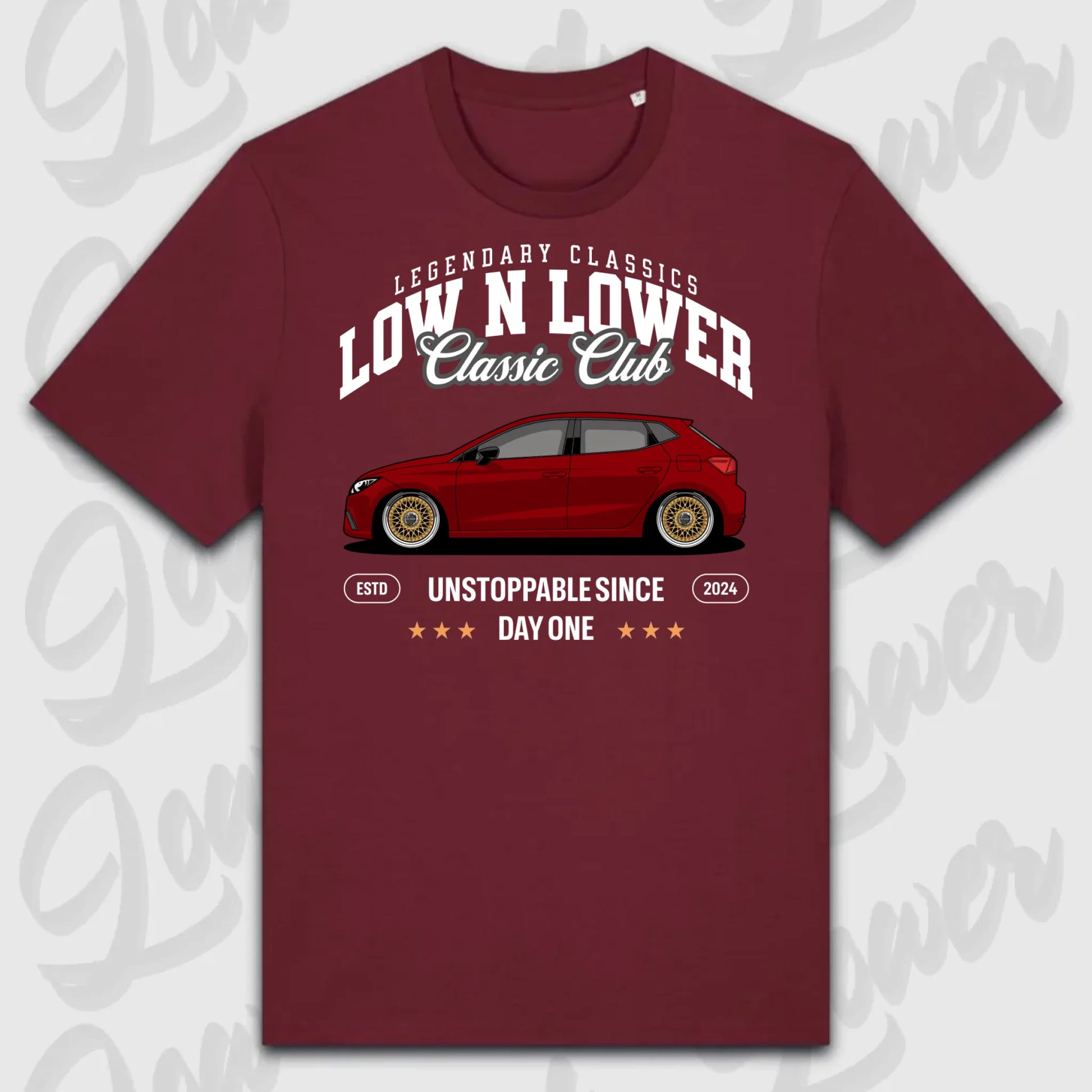 T-Shirt Tuning Cars, Personalisiert Rot, VW, BMW, Audi, Mercedes, Autos