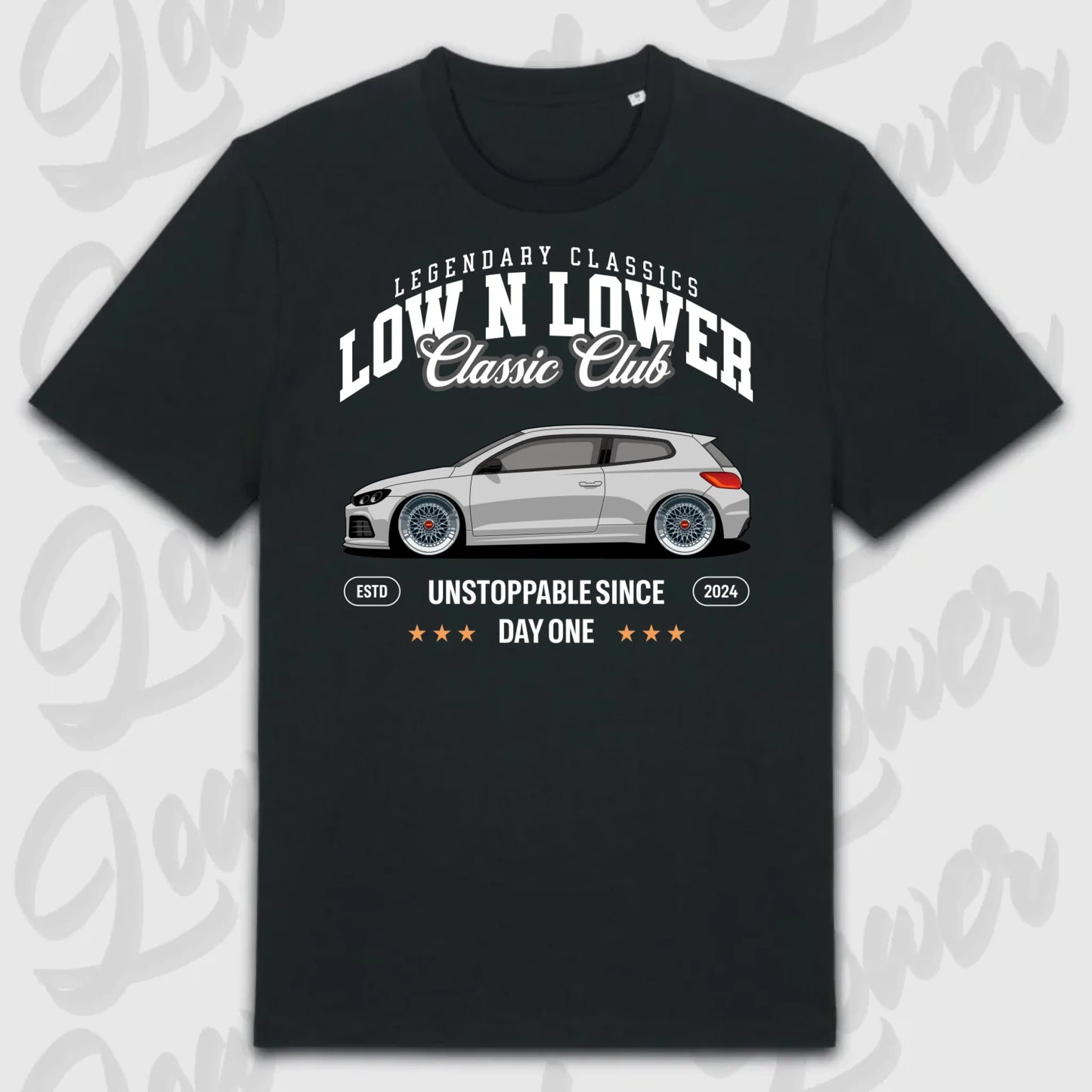 T-Shirt Tuning Cars, Personalisiert Schwarz, VW, BMW, Audi, Mercedes, Autos