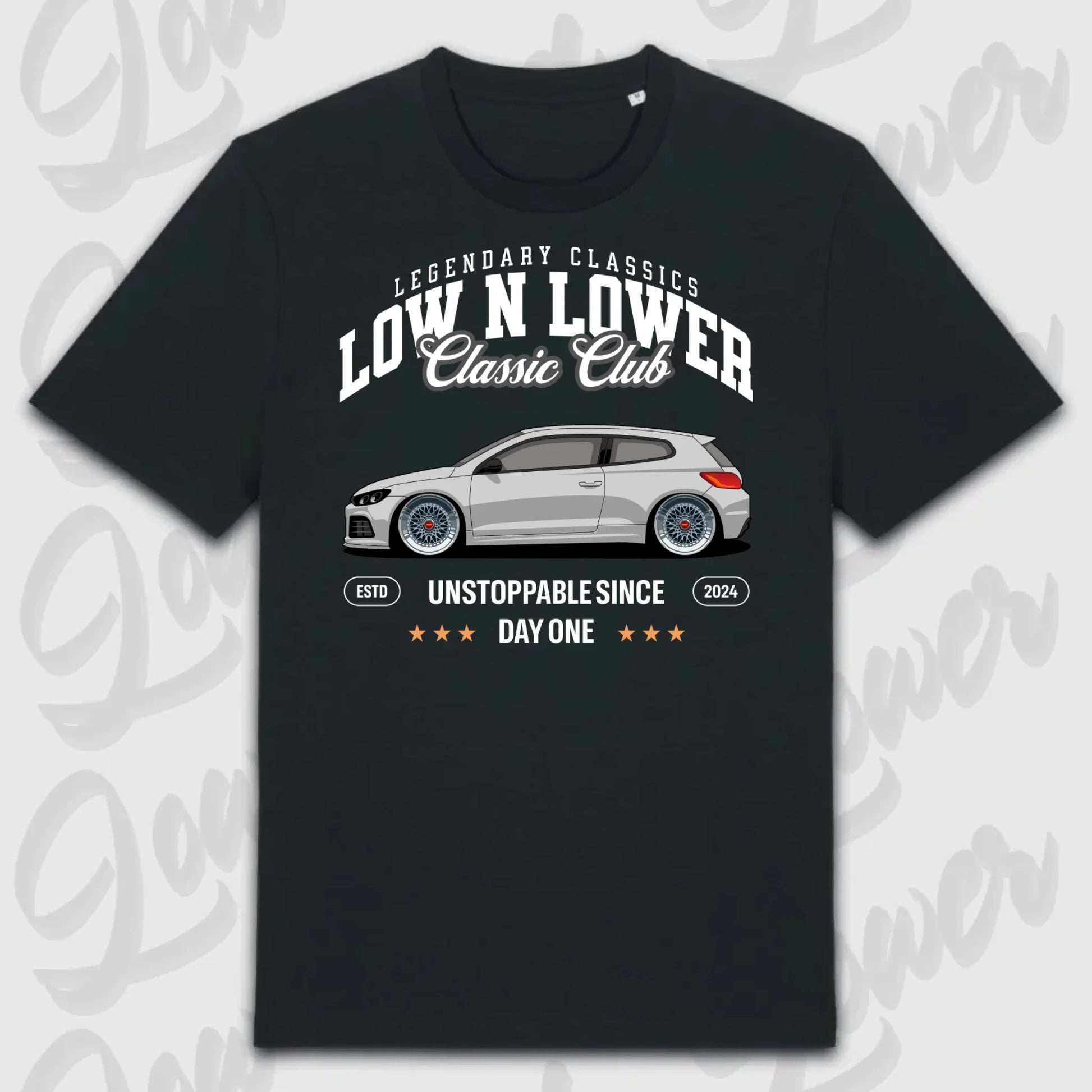 T-Shirt Tuning Cars, Personalisiert Schwarz, VW, BMW, Audi, Mercedes, Autos