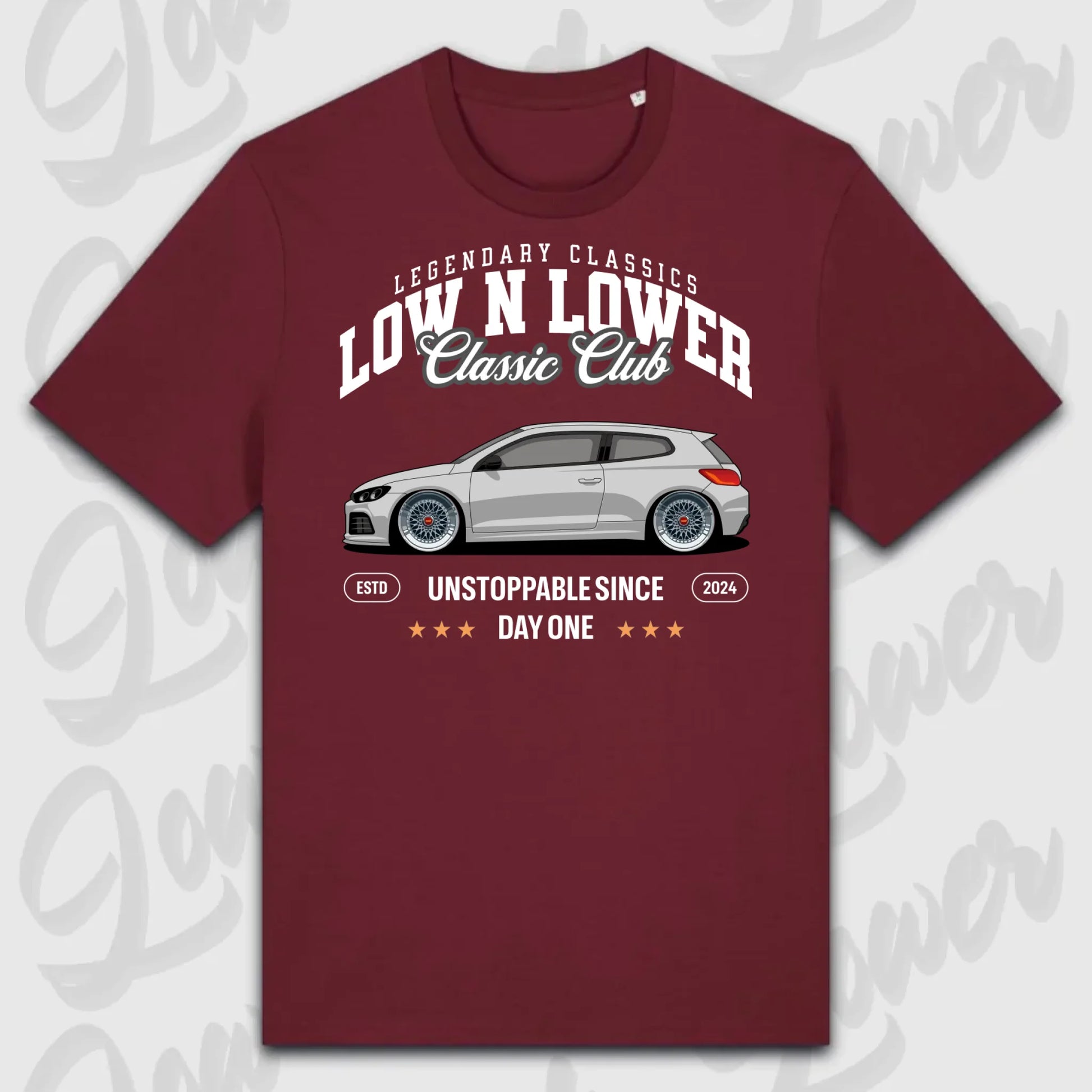 T-Shirt Tuning Cars, Personalisiert Rot, VW, BMW, Audi, Mercedes, Autos