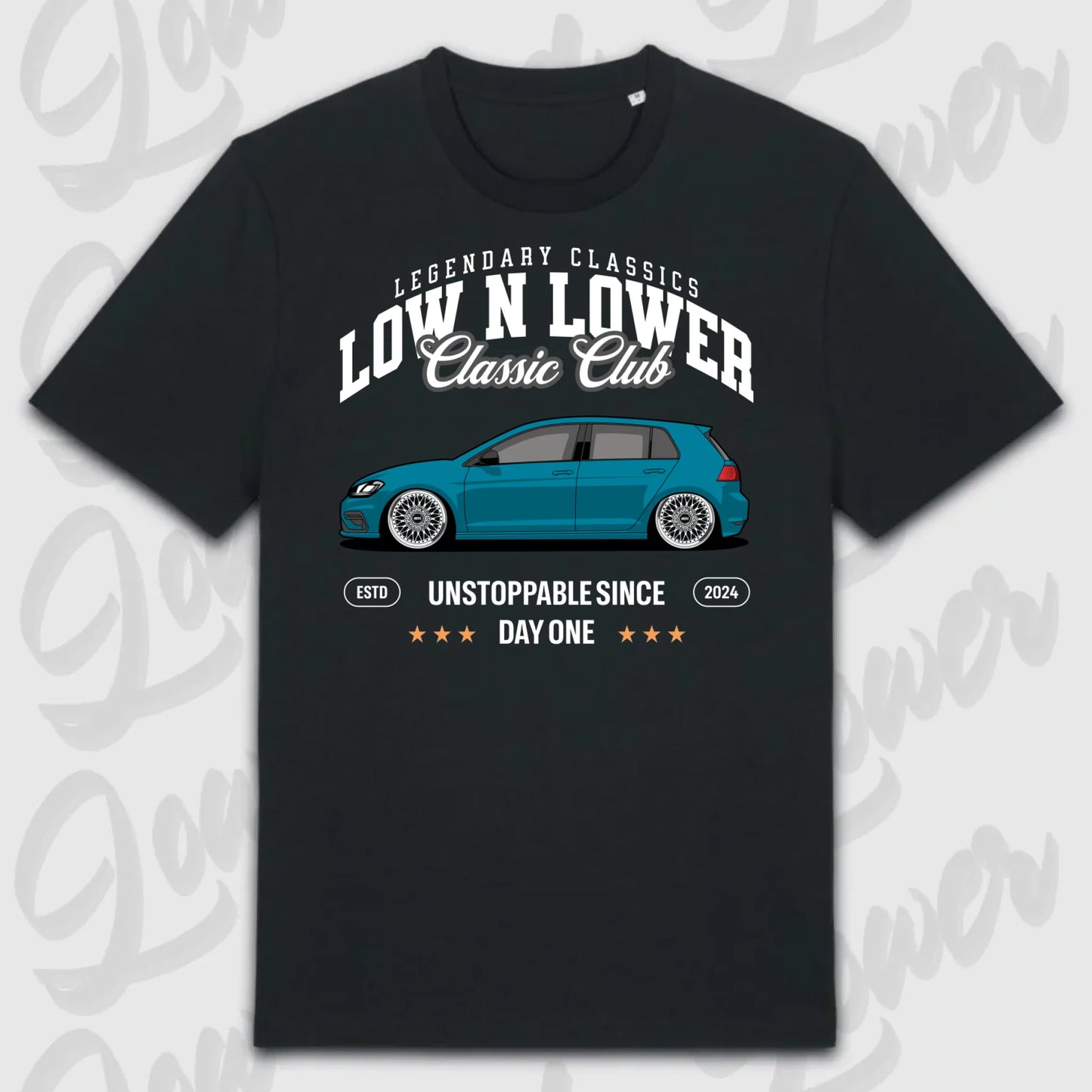 T-Shirt Tuning Cars, Personalisiert Schwarz, VW, BMW, Audi, Mercedes, Autos