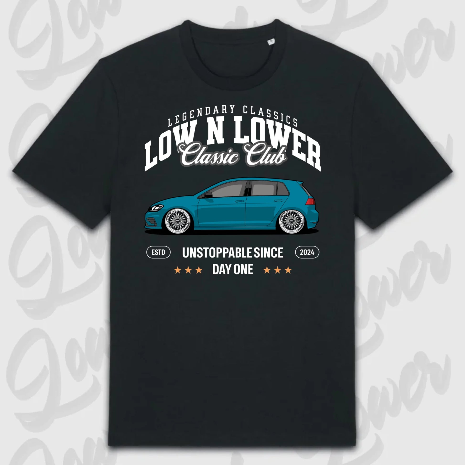 T-Shirt Tuning Cars, Personalisiert Schwarz, VW, BMW, Audi, Mercedes, Autos