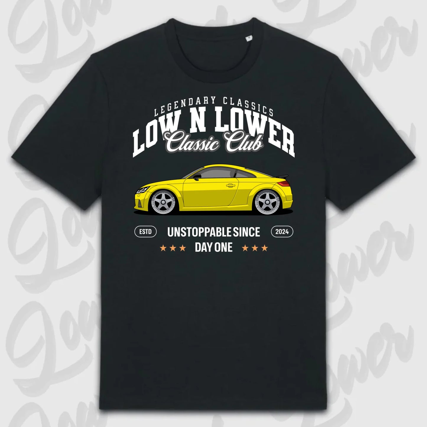 T-Shirt Tuning Cars, Personalisiert Schwarz, VW, BMW, Audi, Mercedes, Autos