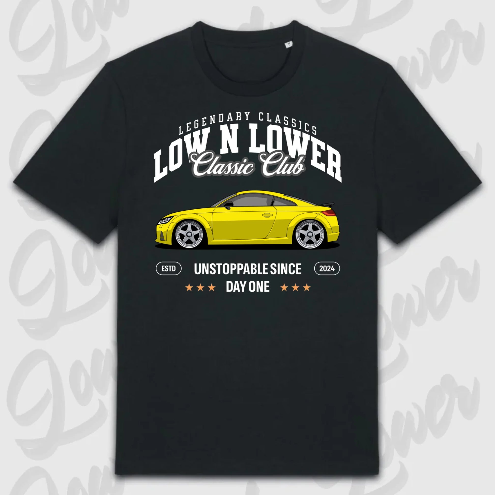 T-Shirt Tuning Cars, Personalisiert Schwarz, VW, BMW, Audi, Mercedes, Autos