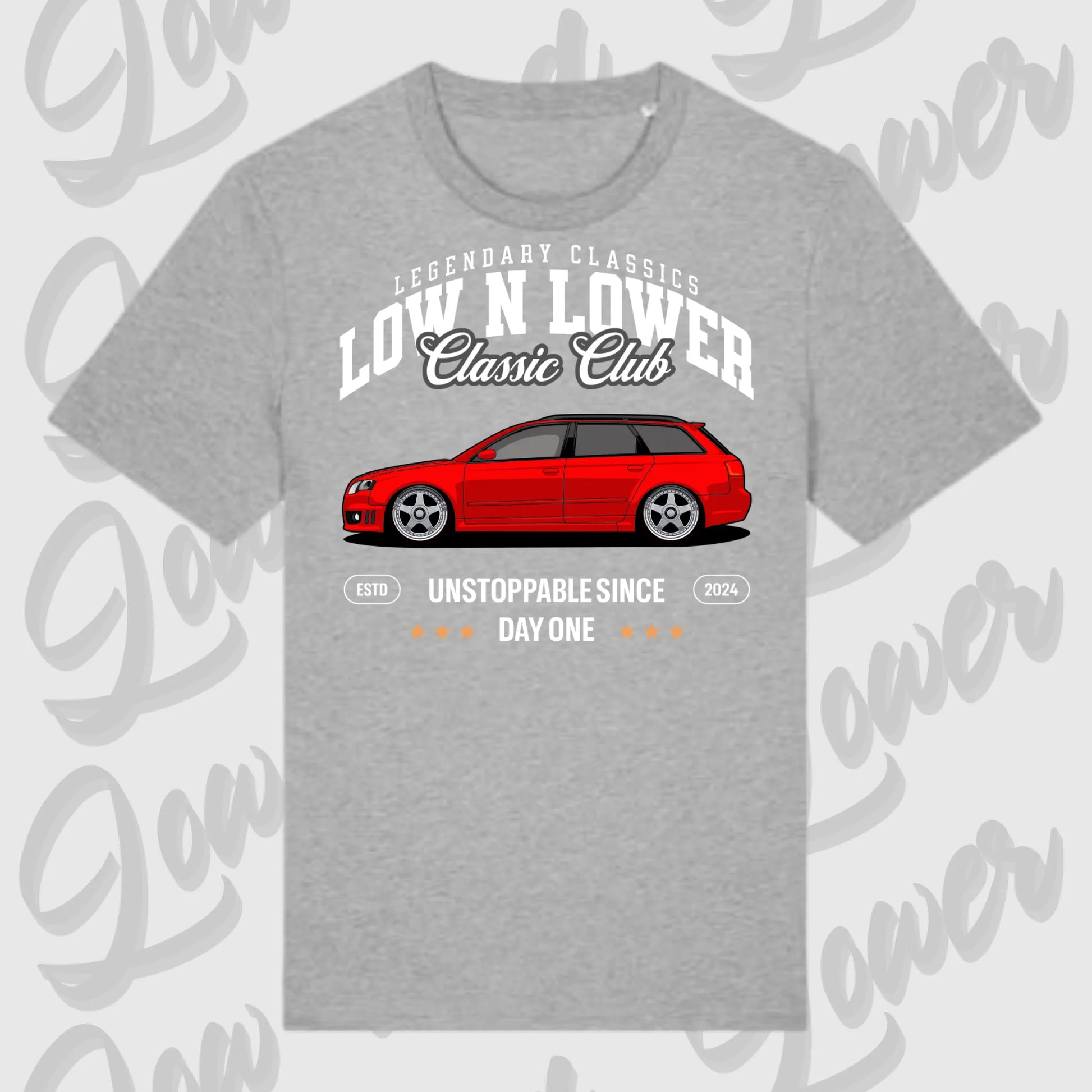 T-Shirt Tuning Cars, Personalisiert grau, VW, BMW, Audi, Mercedes, Autos