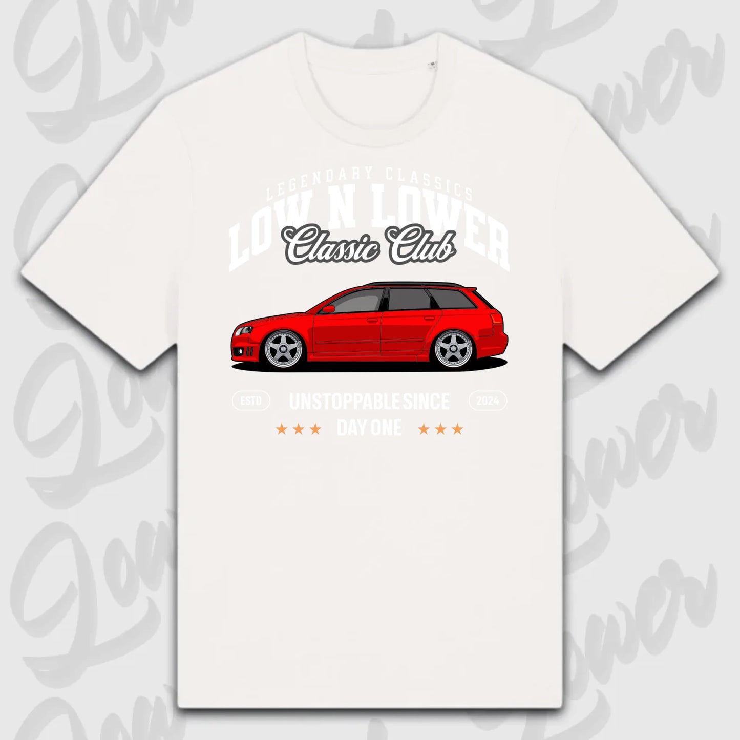T-Shirt Tuning Cars, Personalisiert Weiß, VW, BMW, Audi, Mercedes, Autos