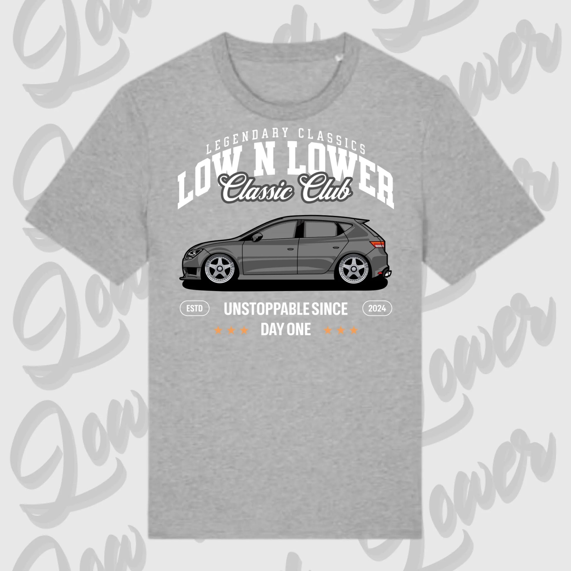 T-Shirt Tuning Cars, Personalisiert grau, VW, BMW, Audi, Mercedes, Autos