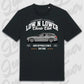 Schwarzes Standard T-Shirt W205 mit personalisiertem Auto-Motiv