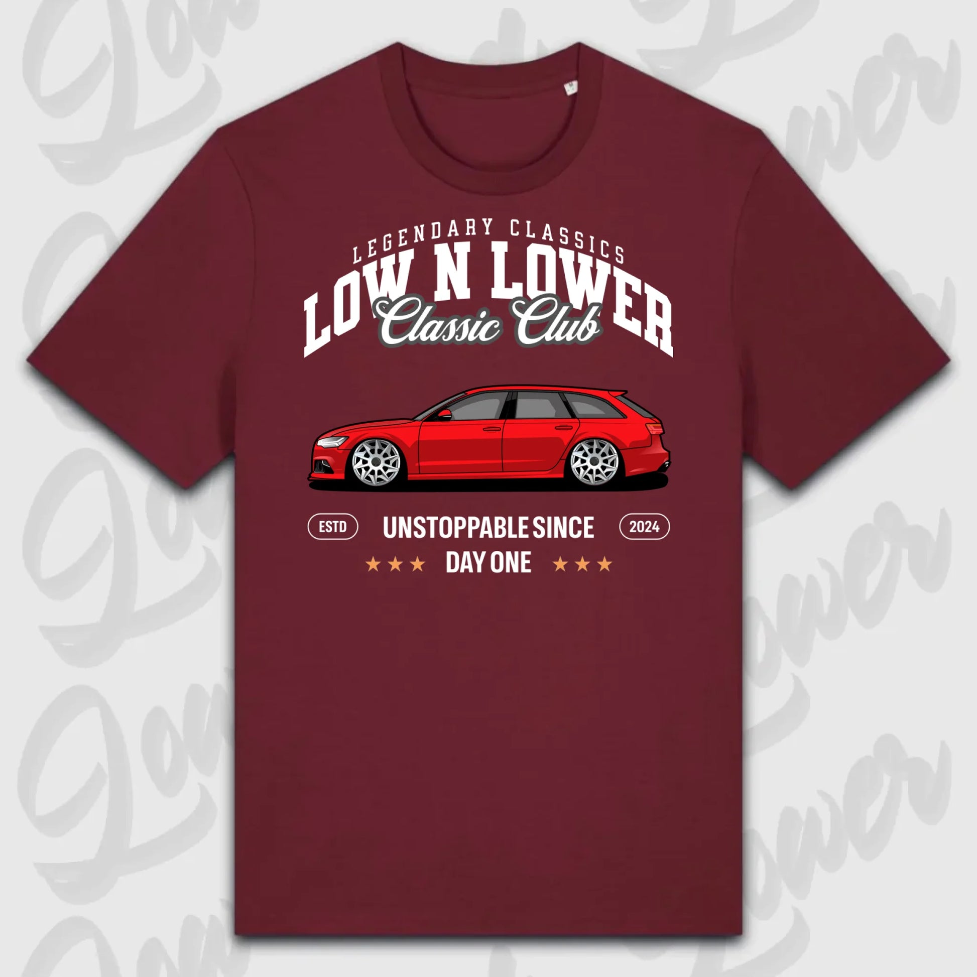 T-Shirt Tuning Cars, Personalisiert Rot, VW, BMW, Audi, Mercedes, Autos