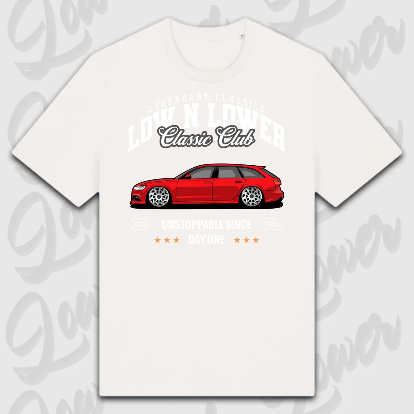 T-Shirt Tuning Cars, Personalisiert Weiß, VW, BMW, Audi, Mercedes, Autos