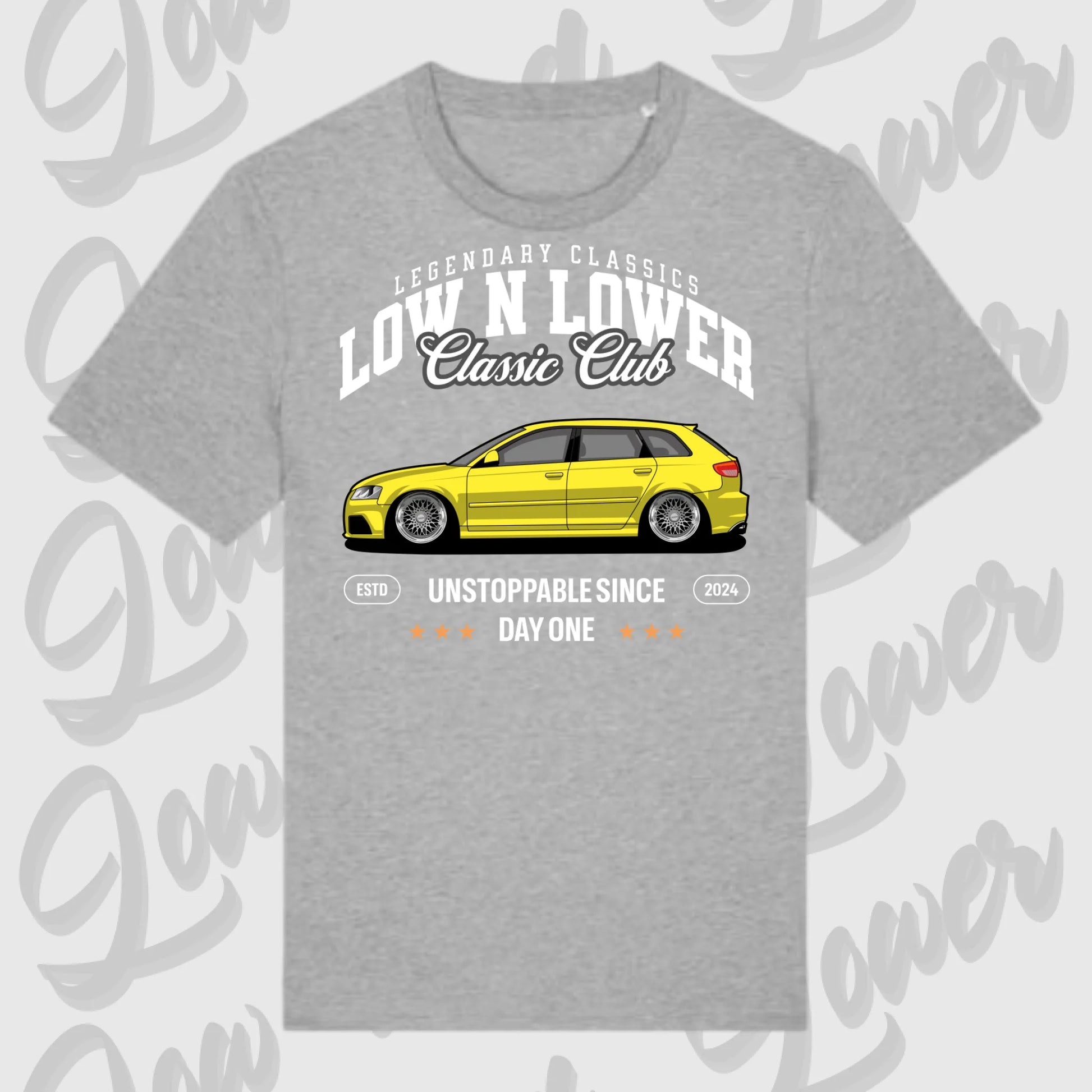 T-Shirt Tuning Cars, Personalisiert grau, VW, BMW, Audi, Mercedes, Autos