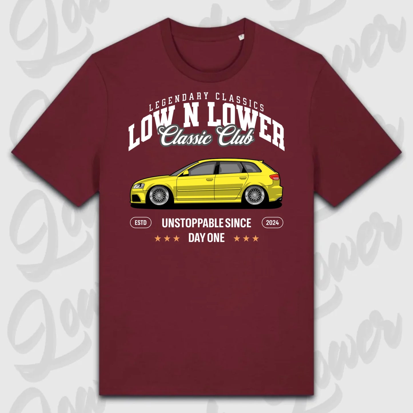 T-Shirt Tuning Cars, Personalisiert Rot, VW, BMW, Audi, Mercedes, Autos