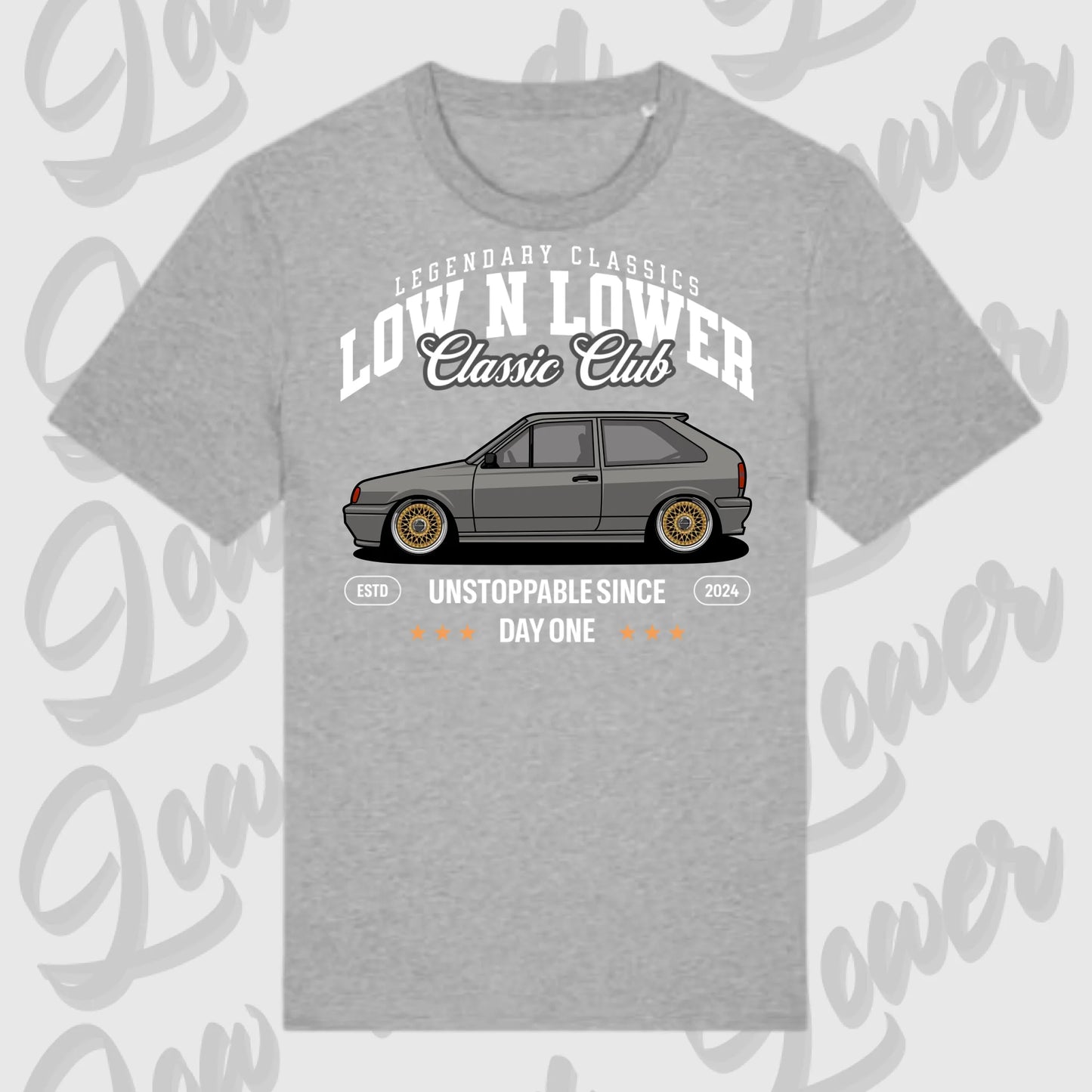 T-Shirt Tuning Cars, Personalisiert grau, VW, BMW, Audi, Mercedes, Autos
