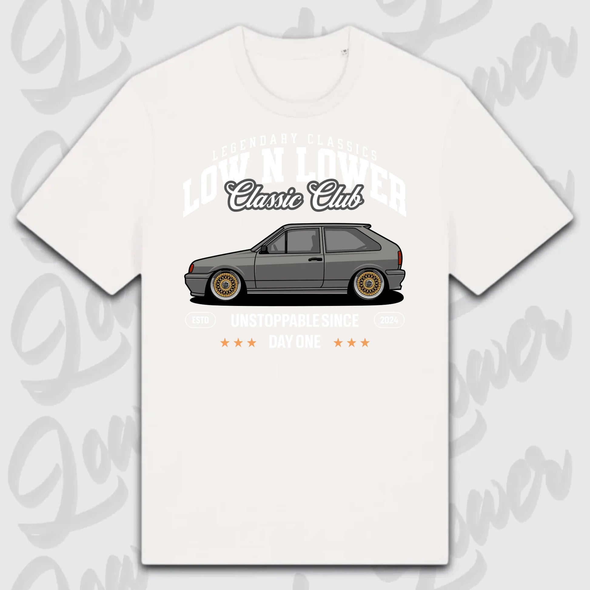 T-Shirt Tuning Cars, Personalisiert Weiß, VW, BMW, Audi, Mercedes, Autos