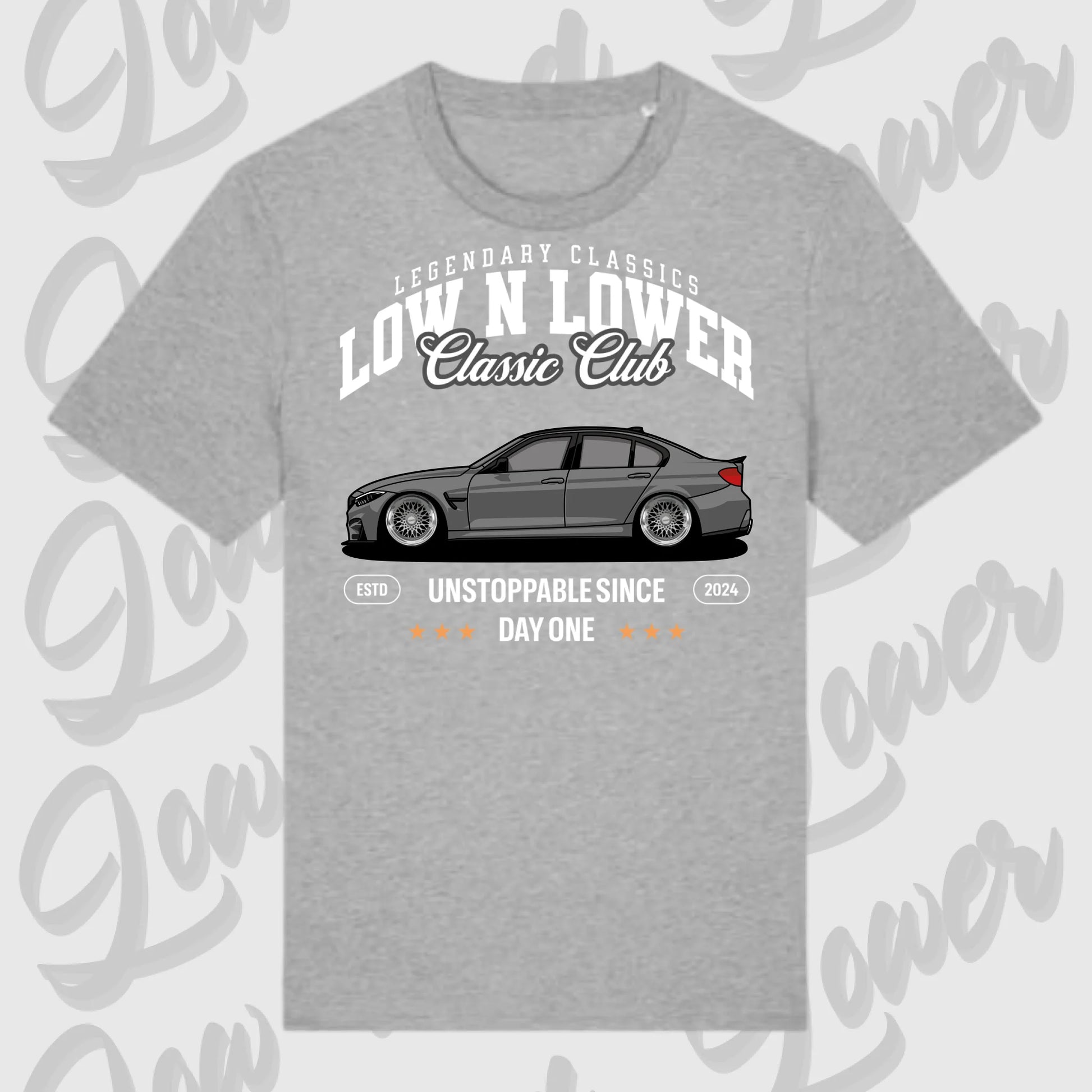 T-Shirt Tuning Cars, Personalisiert grau, VW, BMW, Audi, Mercedes, Autos