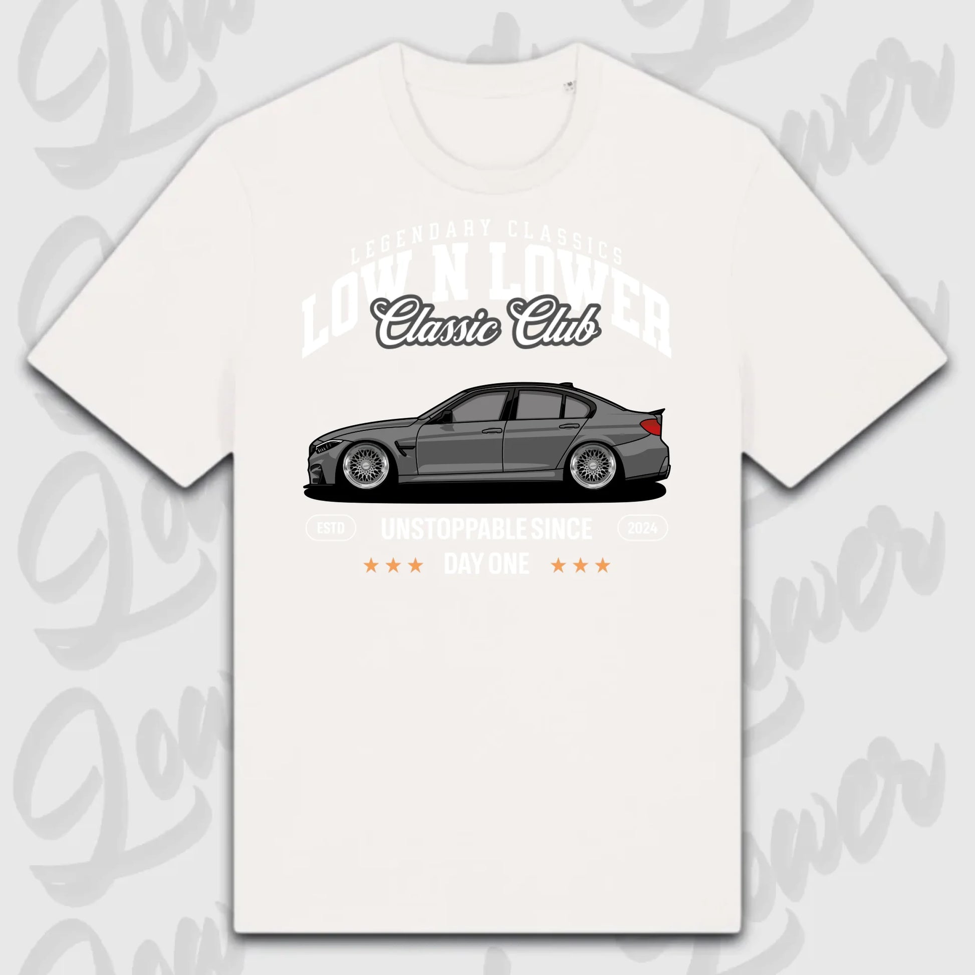 T-Shirt Tuning Cars, Personalisiert Weiß, VW, BMW, Audi, Mercedes, Autos