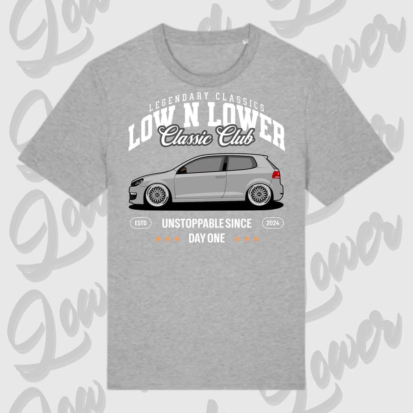 T-Shirt Tuning Cars, Personalisiert grau, VW, BMW, Audi, Mercedes, Autos