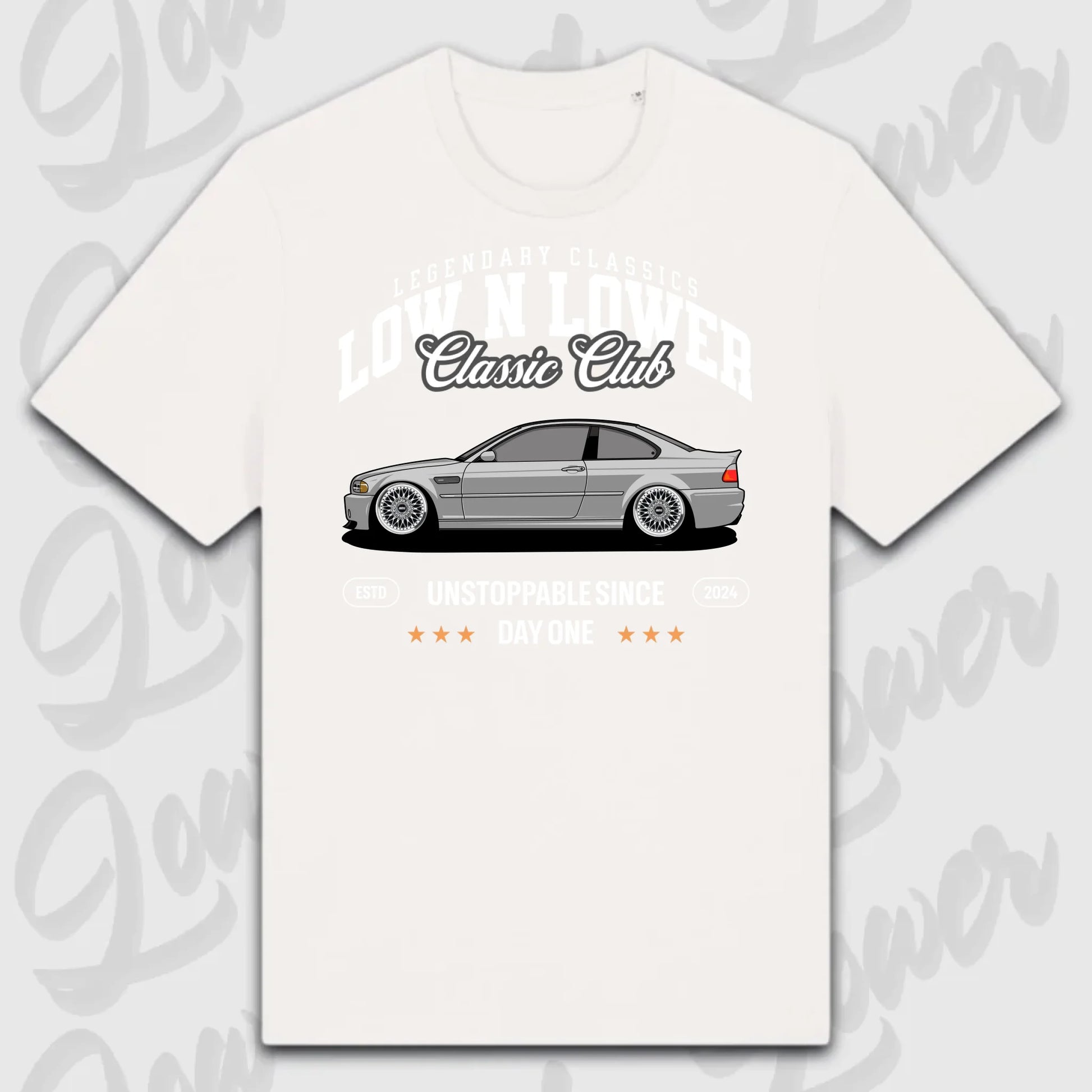 T-Shirt Tuning Cars, Personalisiert Weiß, VW, BMW, Audi, Mercedes, Autos