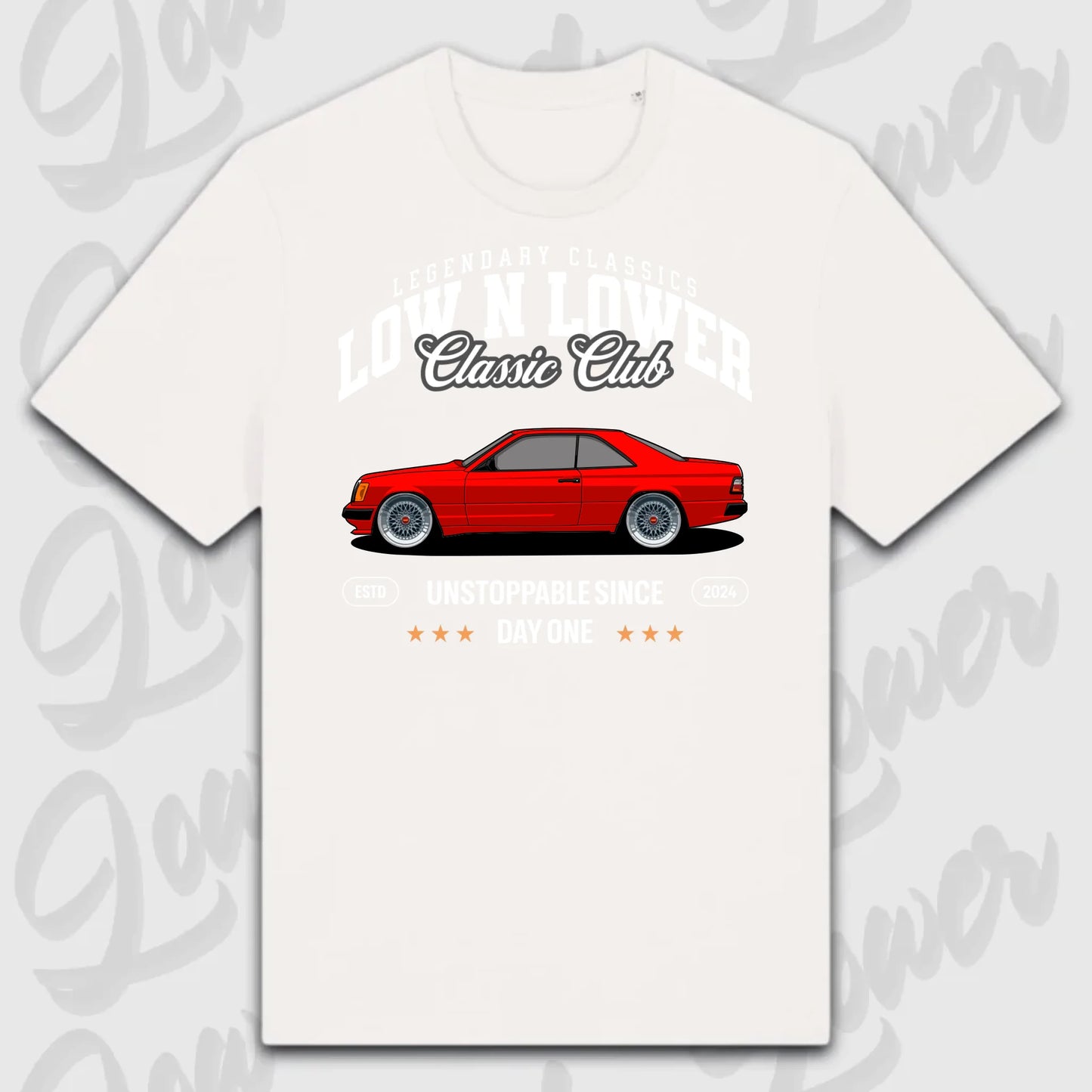 T-Shirt Tuning Cars, Personalisiert Weiß, VW, BMW, Audi, Mercedes, Autos