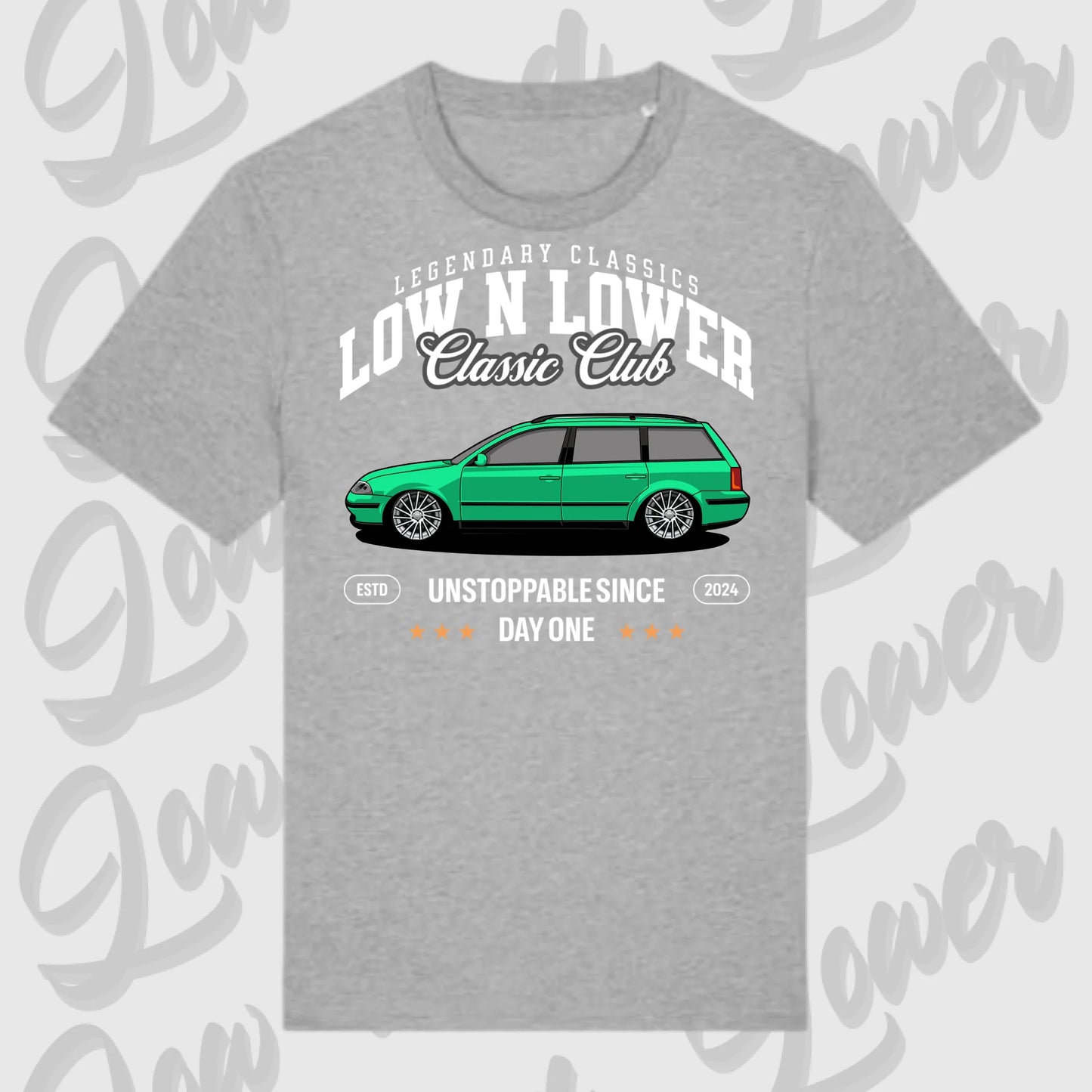 T-Shirt Tuning Cars, Personalisiert grau, VW, BMW, Audi, Mercedes, Autos