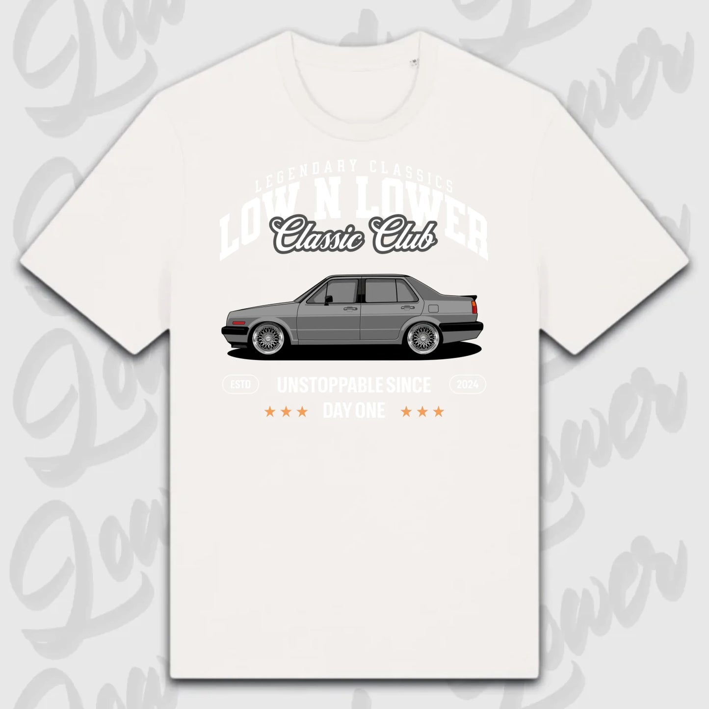 T-Shirt Tuning Cars, Personalisiert Weiß, VW, BMW, Audi, Mercedes, Autos