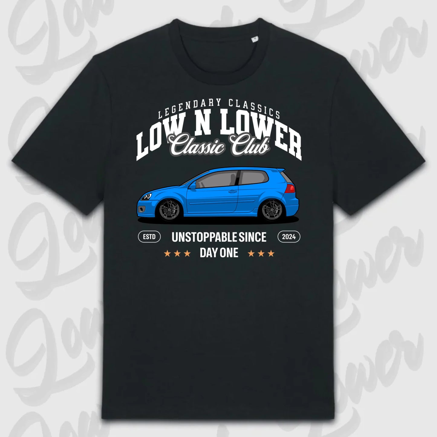 T-Shirt Tuning Cars, Personalisiert Schwarz, VW, BMW, Audi, Mercedes, Autos