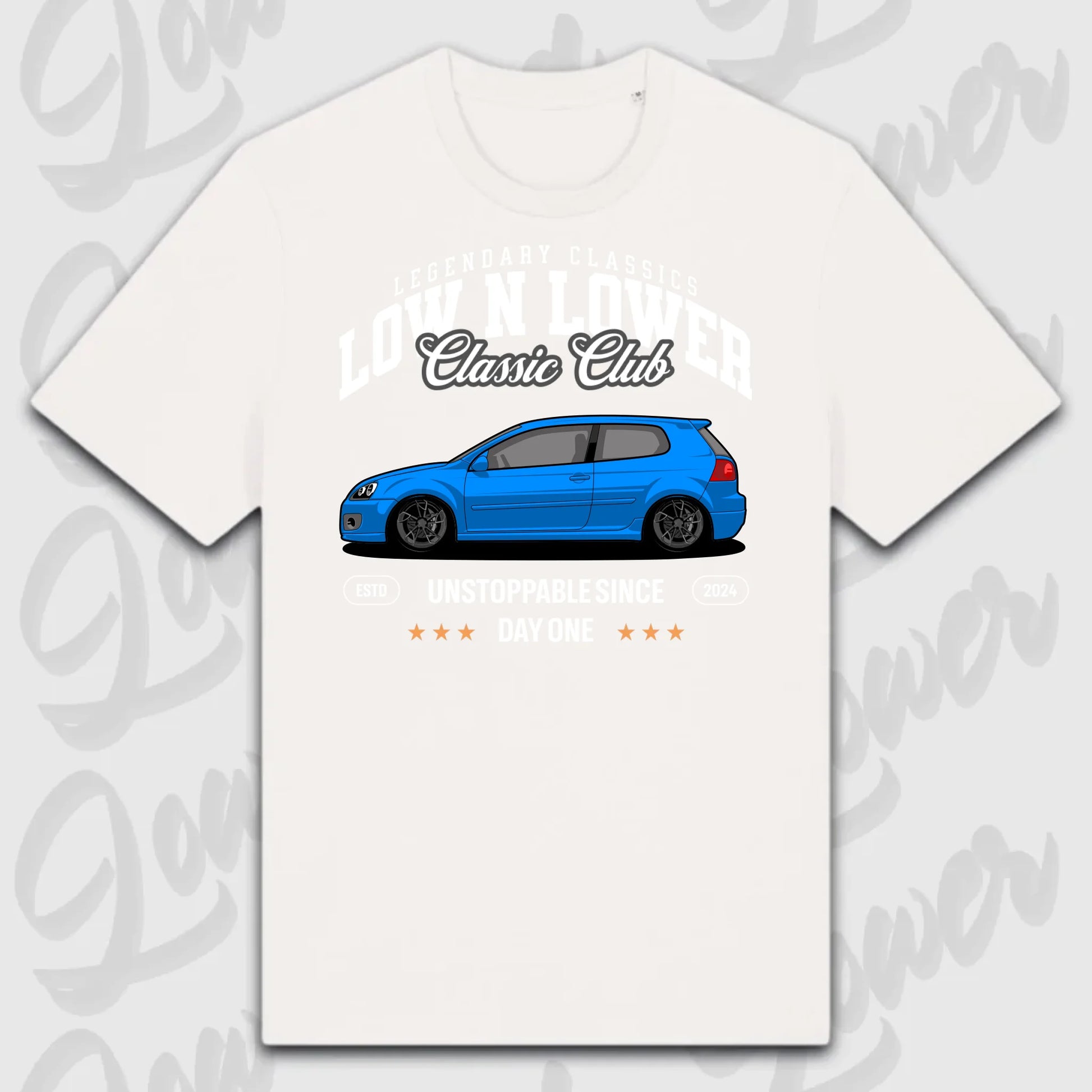 T-Shirt Tuning Cars, Personalisiert Weiß, VW, BMW, Audi, Mercedes, Autos