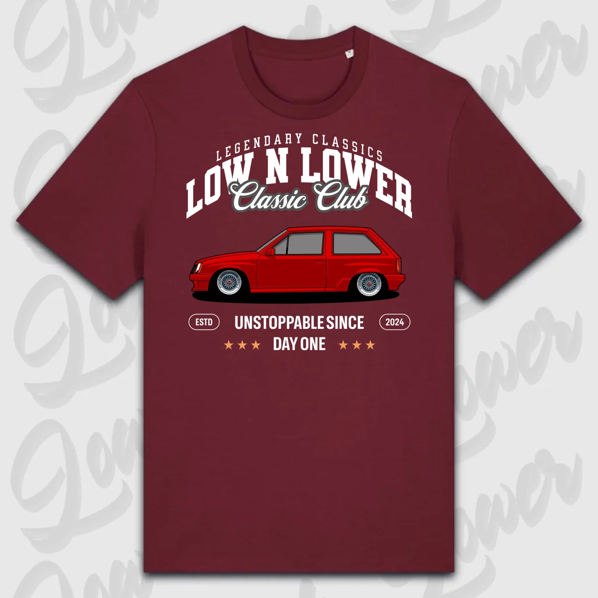 T-Shirt Tuning Cars, Personalisiert Rot, VW, BMW, Audi, Mercedes, Autos