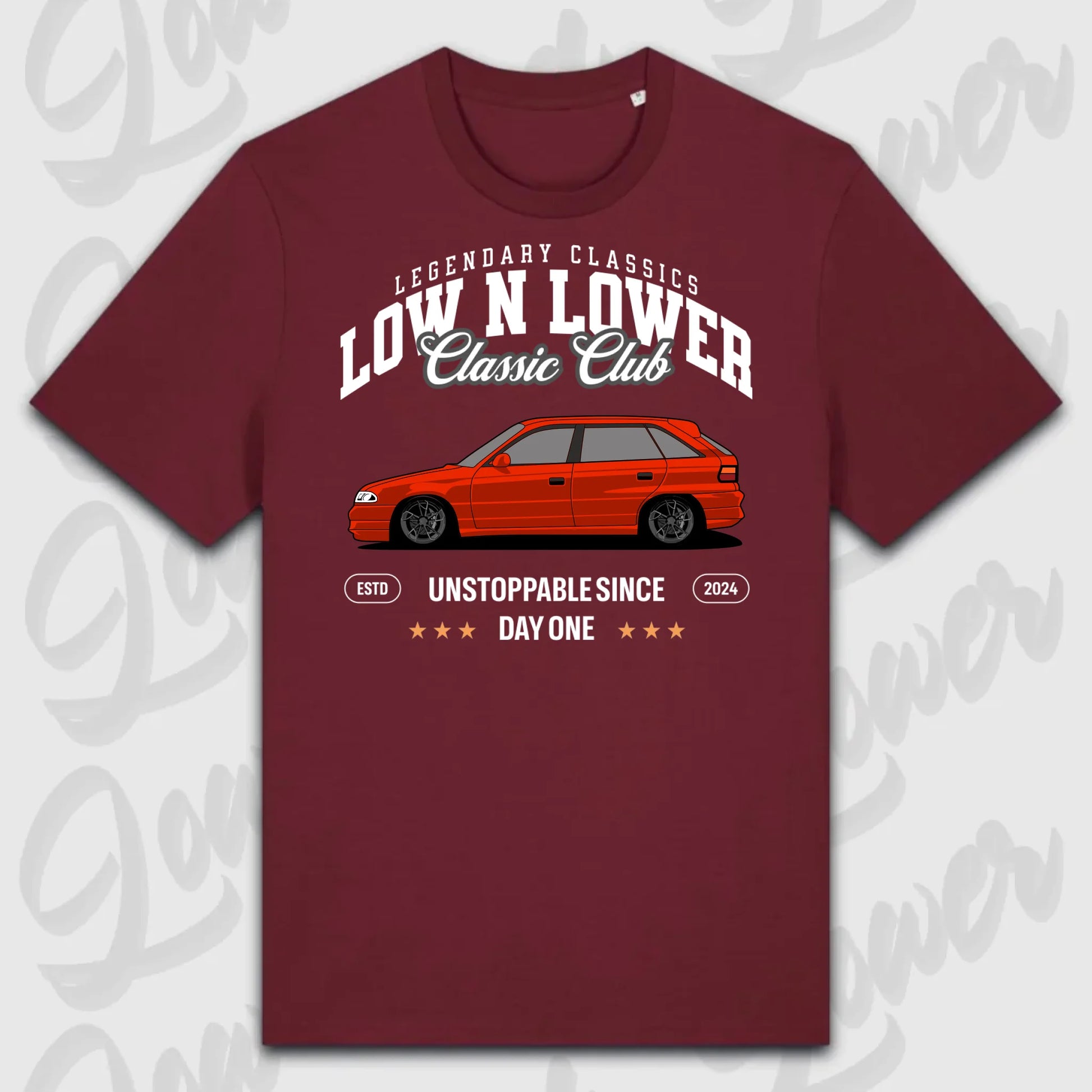 T-Shirt Tuning Cars, Personalisiert Rot, VW, BMW, Audi, Mercedes, Autos
