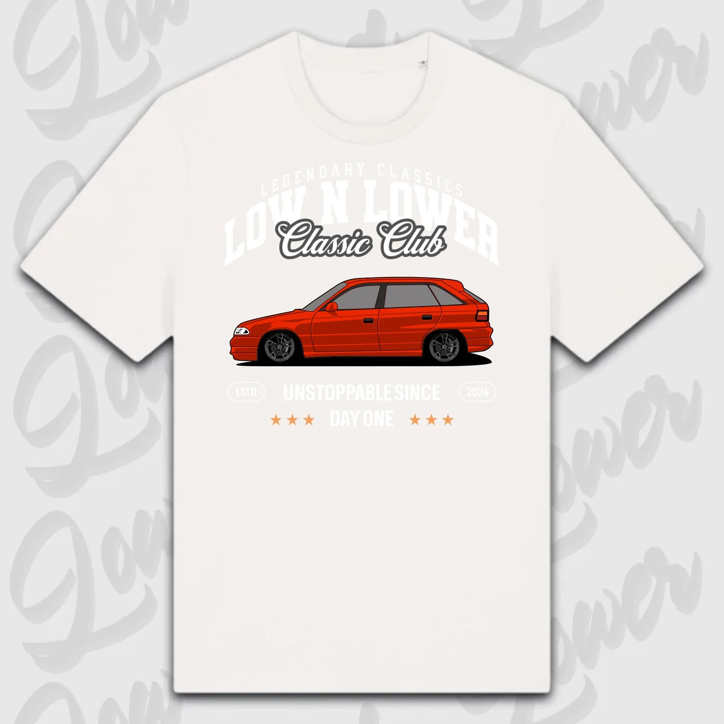 T-Shirt Tuning Cars, Personalisiert Weiß, VW, BMW, Audi, Mercedes, Autos