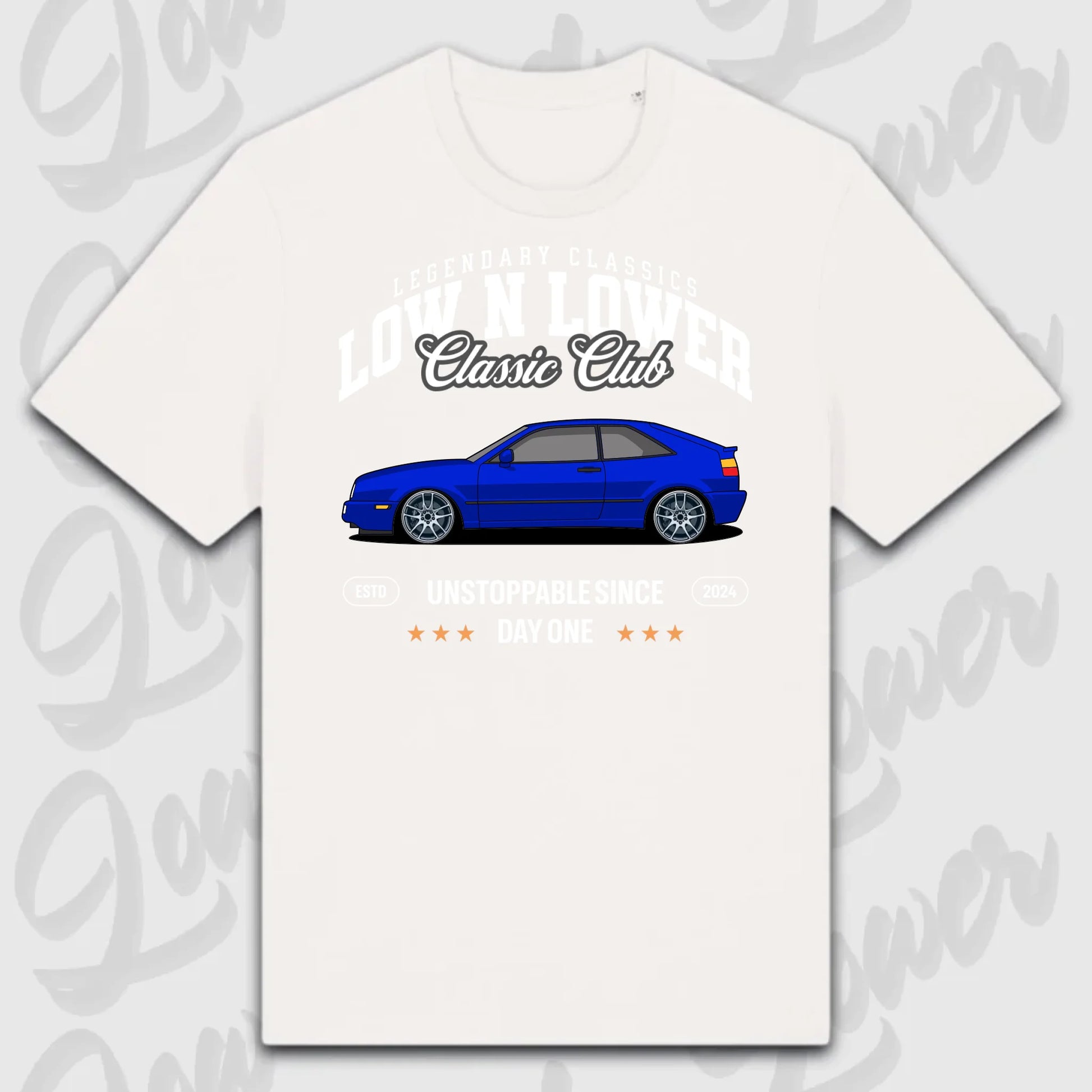 T-Shirt Tuning Cars, Personalisiert Weiß, VW, BMW, Audi, Mercedes, Autos