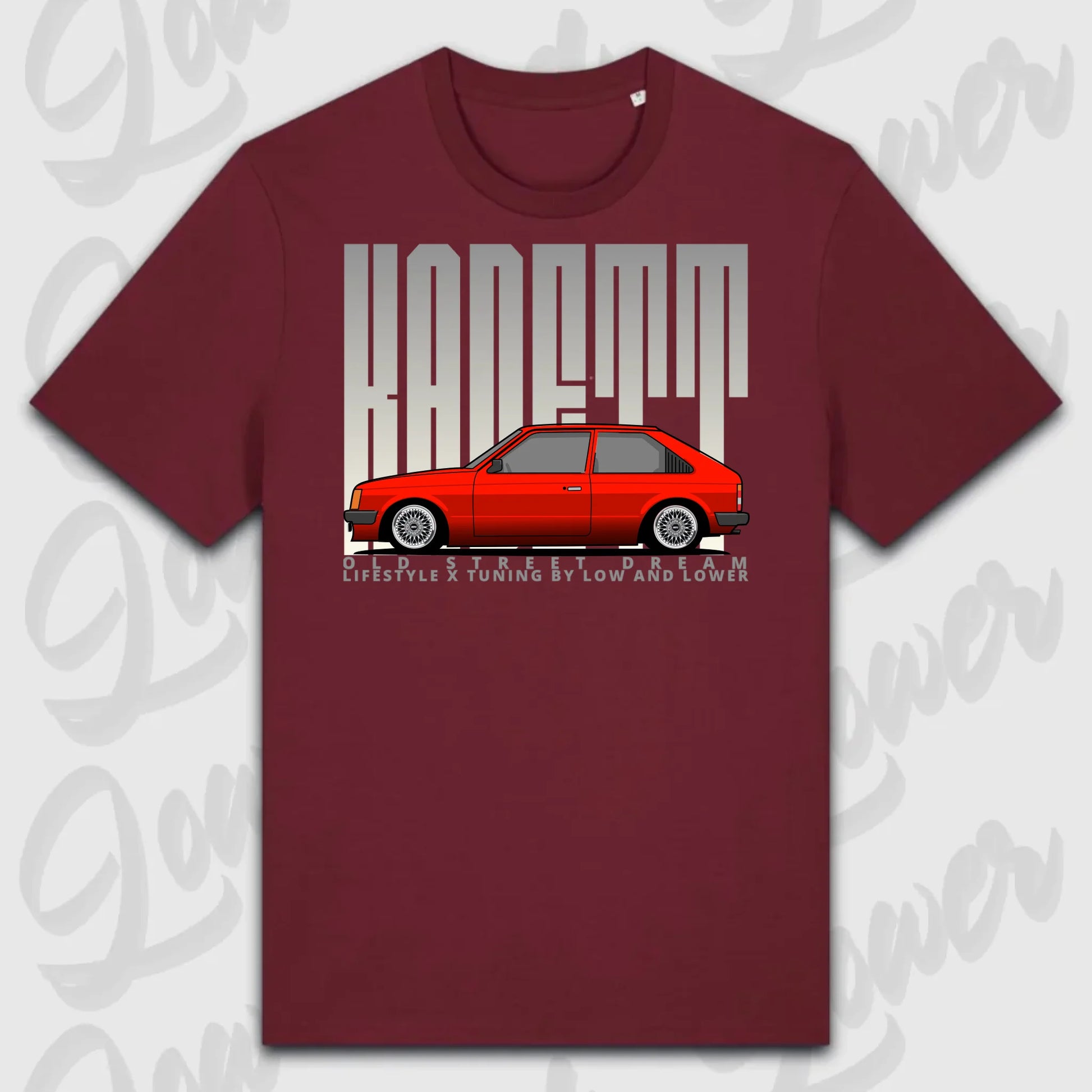 T-Shirt Tuning Cars, Personalisiert Rot, VW, BMW, Audi, Mercedes, Autos