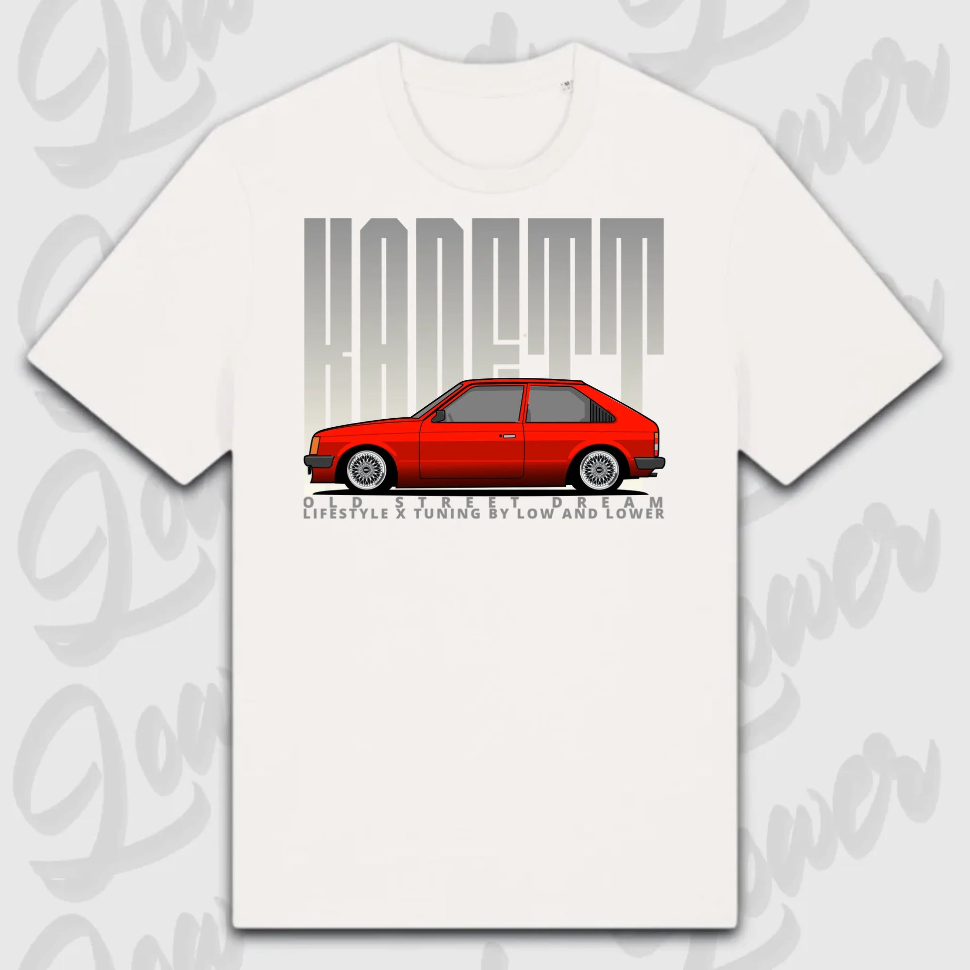T-Shirt Tuning Cars, Personalisiert Weiß, VW, BMW, Audi, Mercedes, Autos