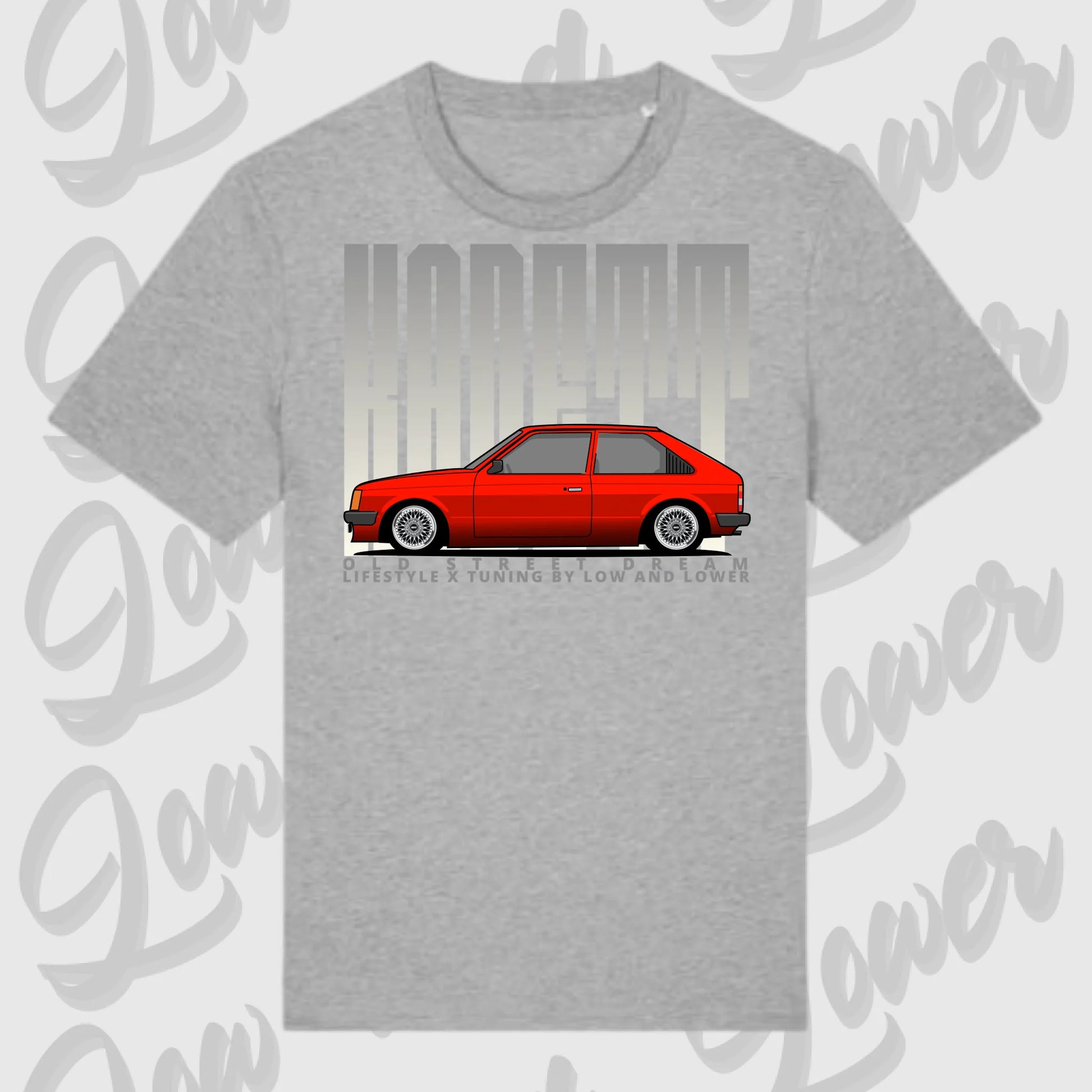 T-Shirt Tuning Cars, Personalisiert grau, VW, BMW, Audi, Mercedes, Autos
